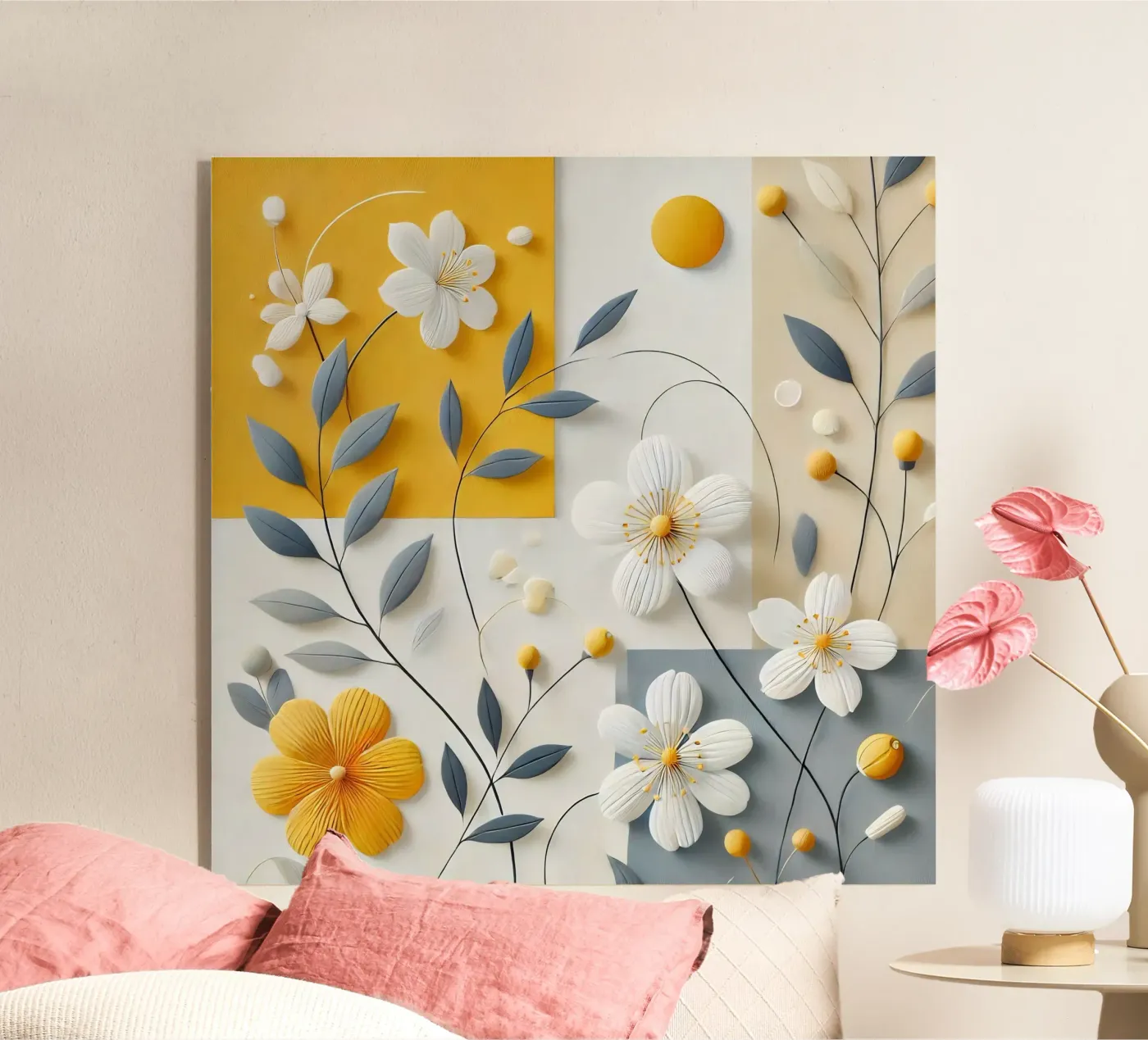 Fiori gialli plexiglass da abstrakt