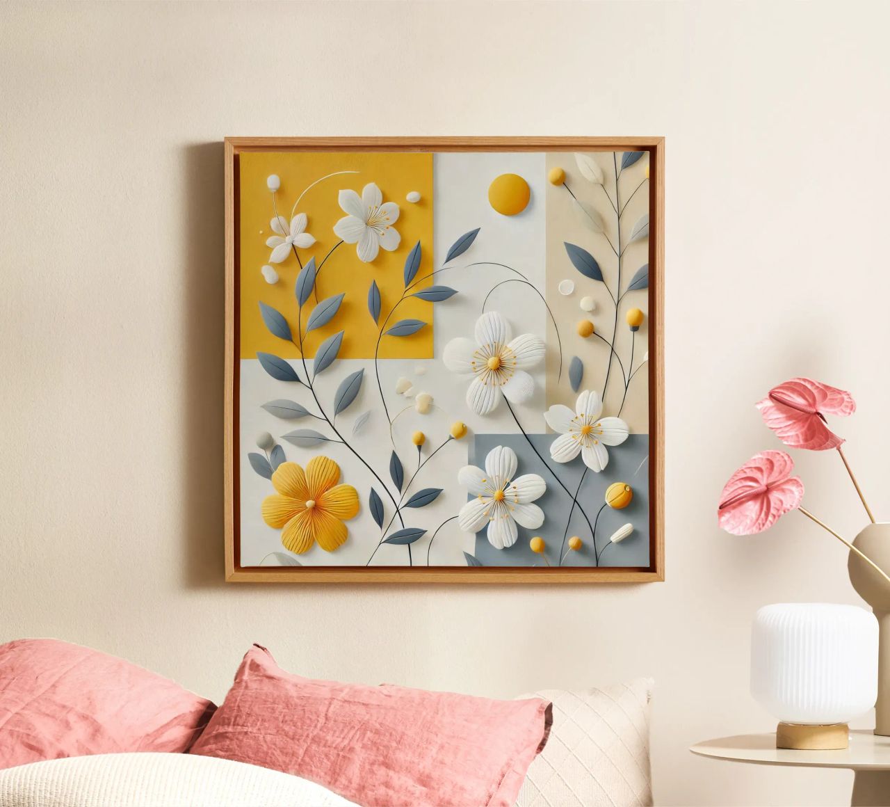 Fiori gialli tela da abstrakt