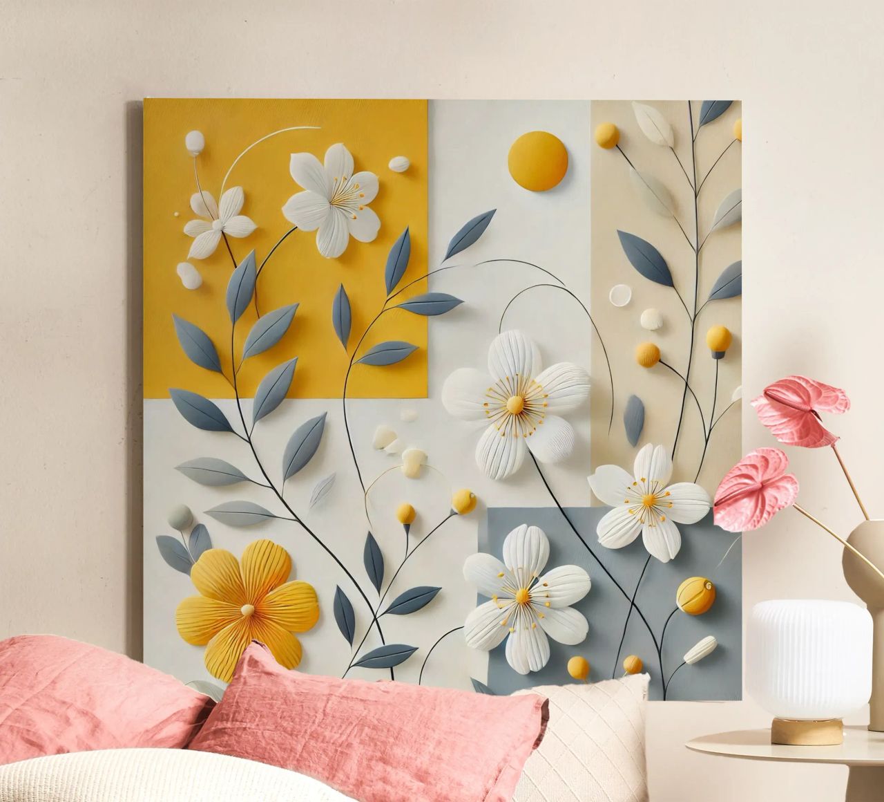 Fiori gialli tela da abstrakt