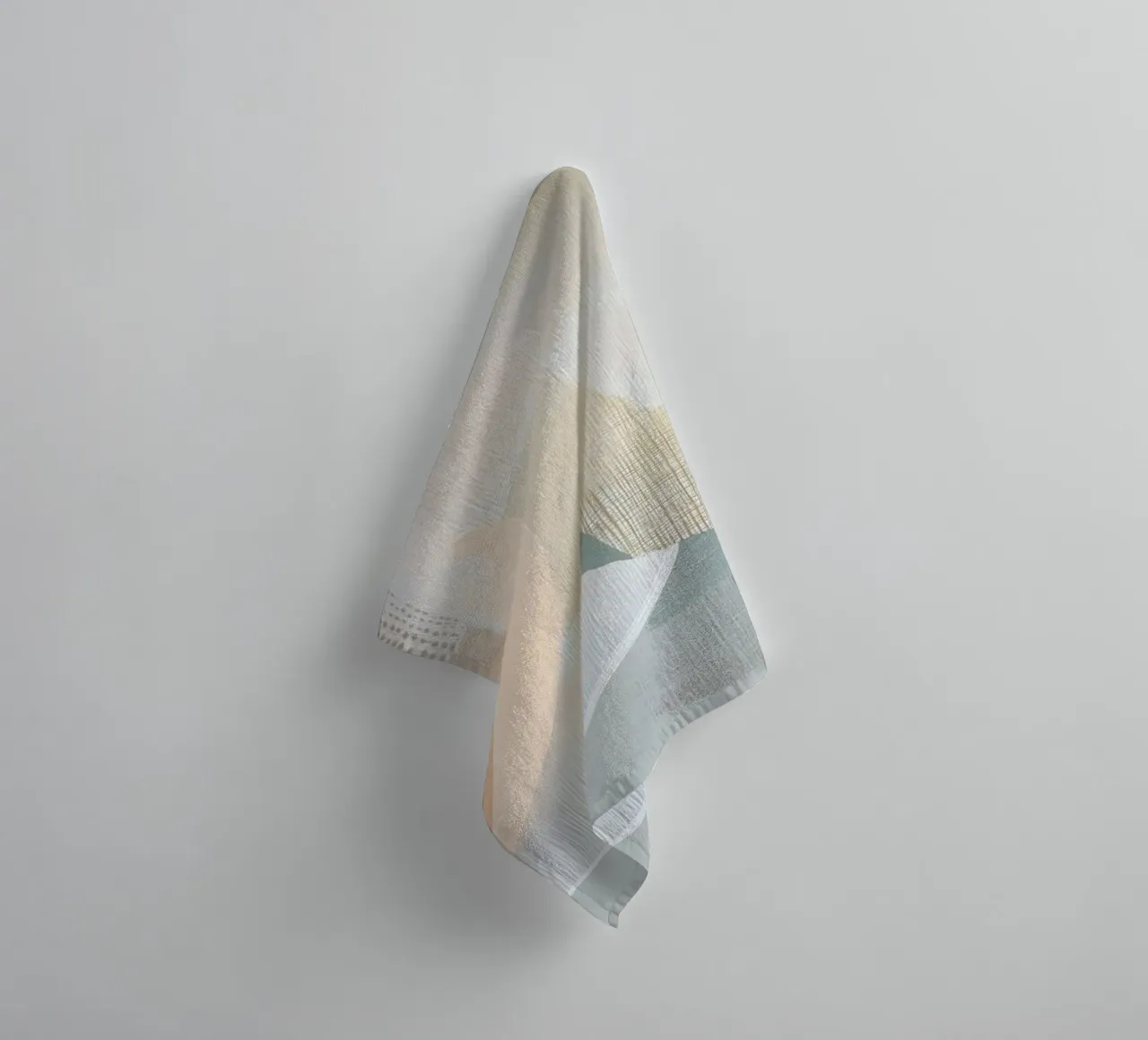 Abstracte vormen in zachte tinten badhanddoek van Imagine