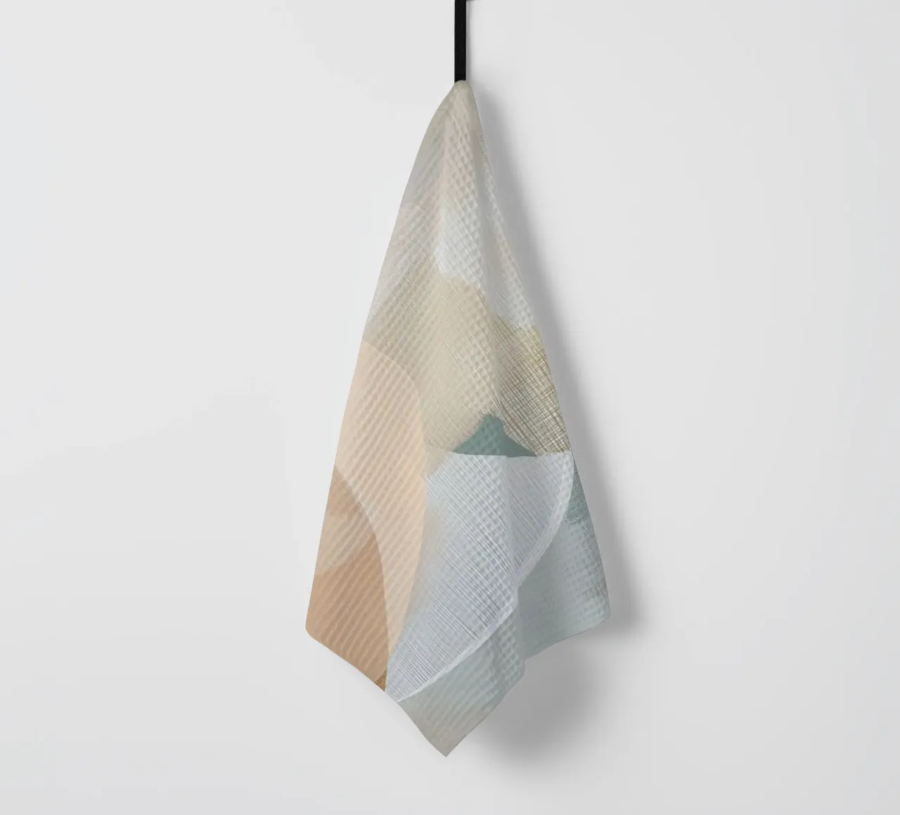 Abstracte vormen in zachte tinten theedoek van Imagine