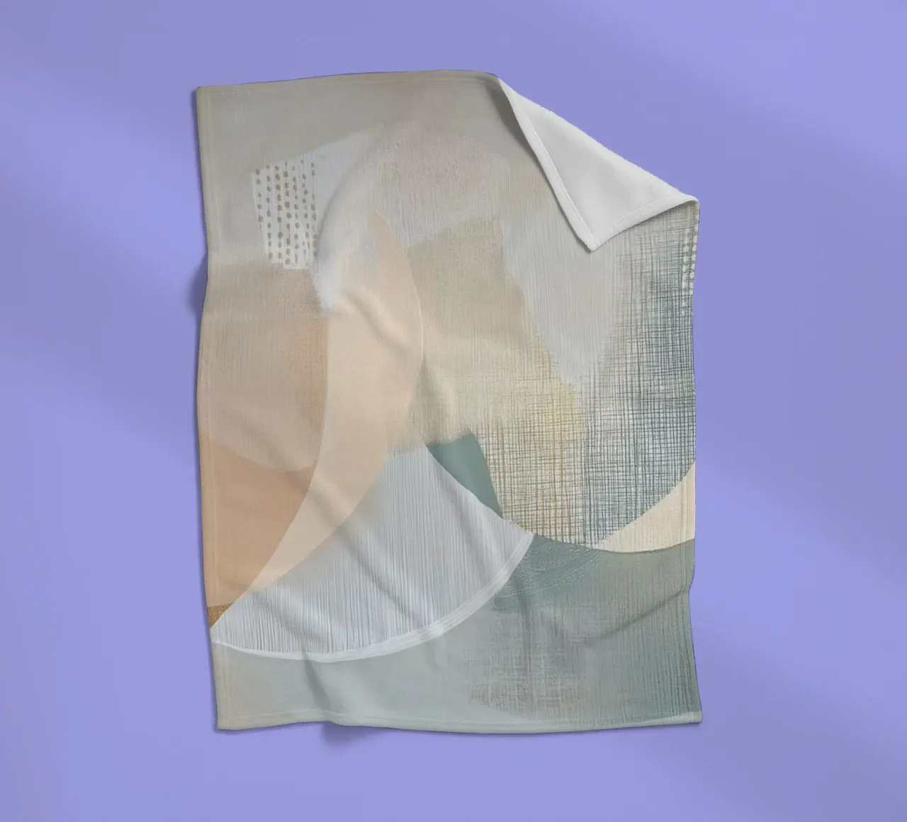 Abstract shapes in soft tones fleece blanket by Imagine