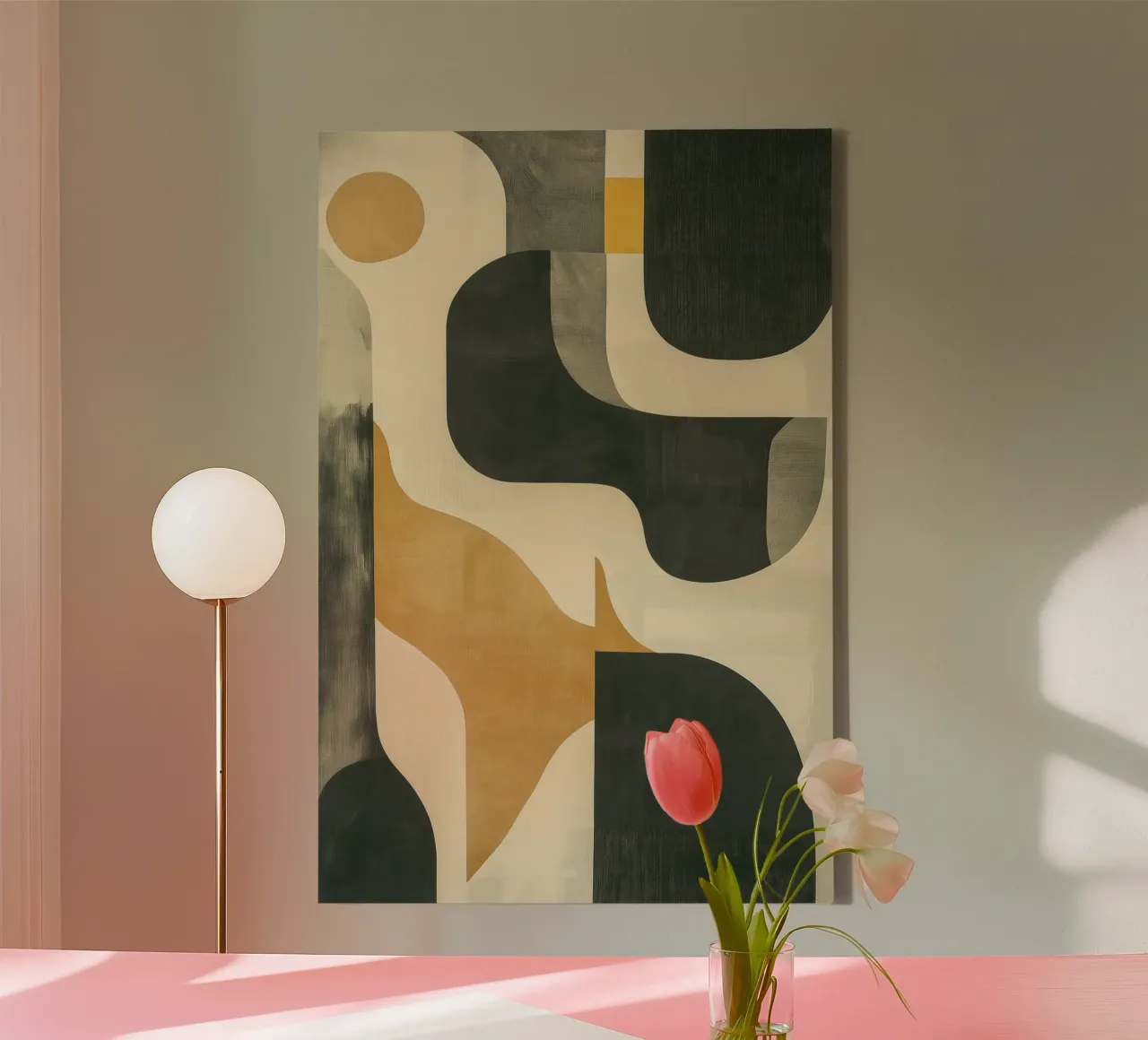 Abstracte camouflage canvas met Baklijst van Imagine