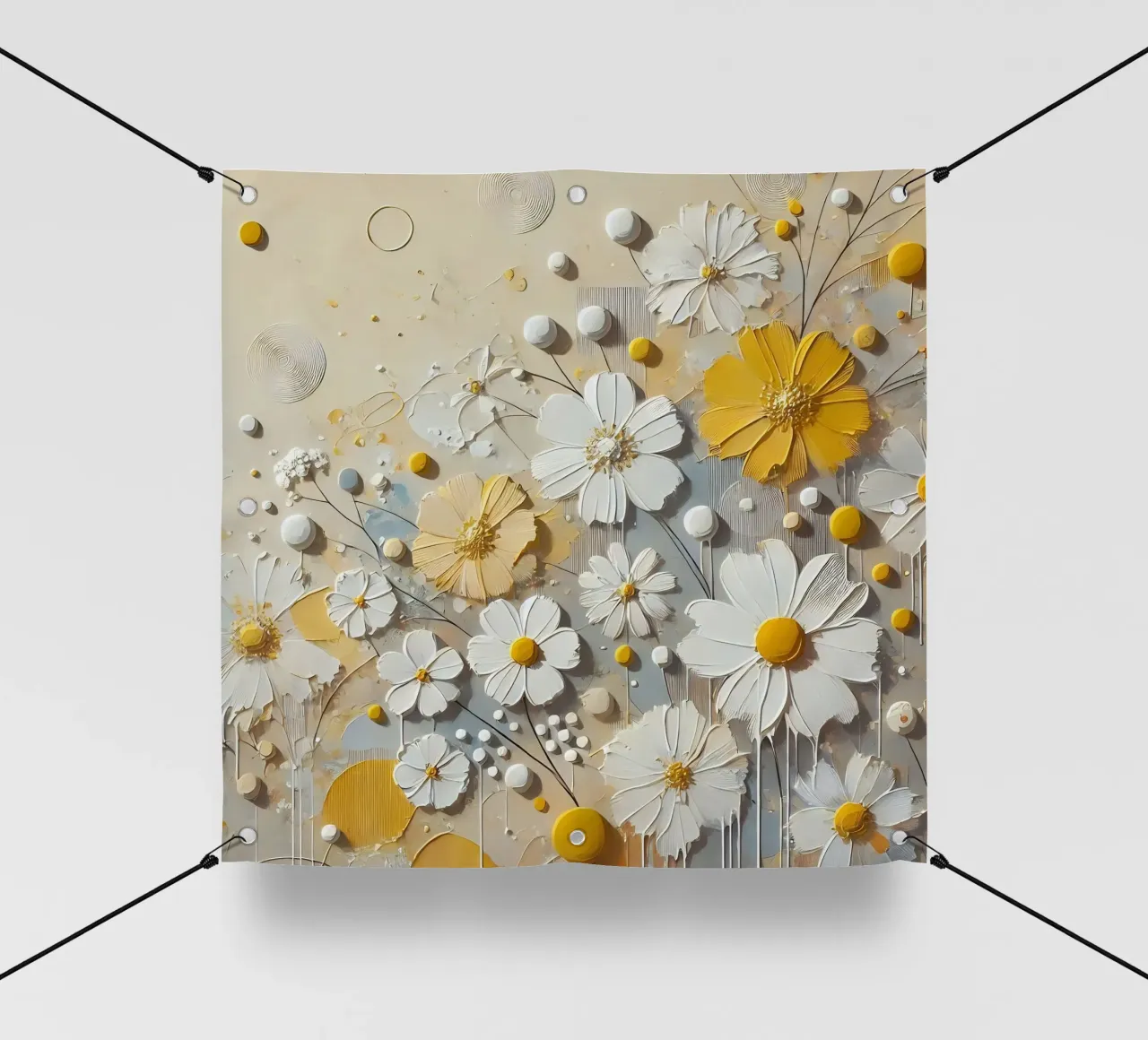 Fiori gialli telo in pvc da abstrakt