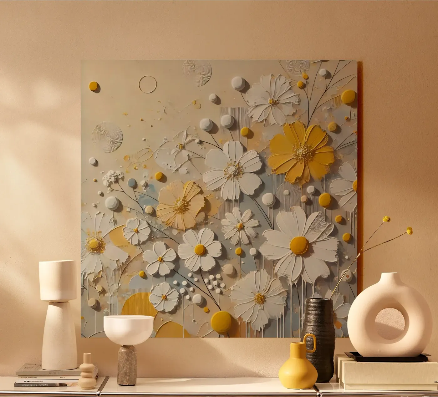 Fiori gialli plexiglass da abstrakt