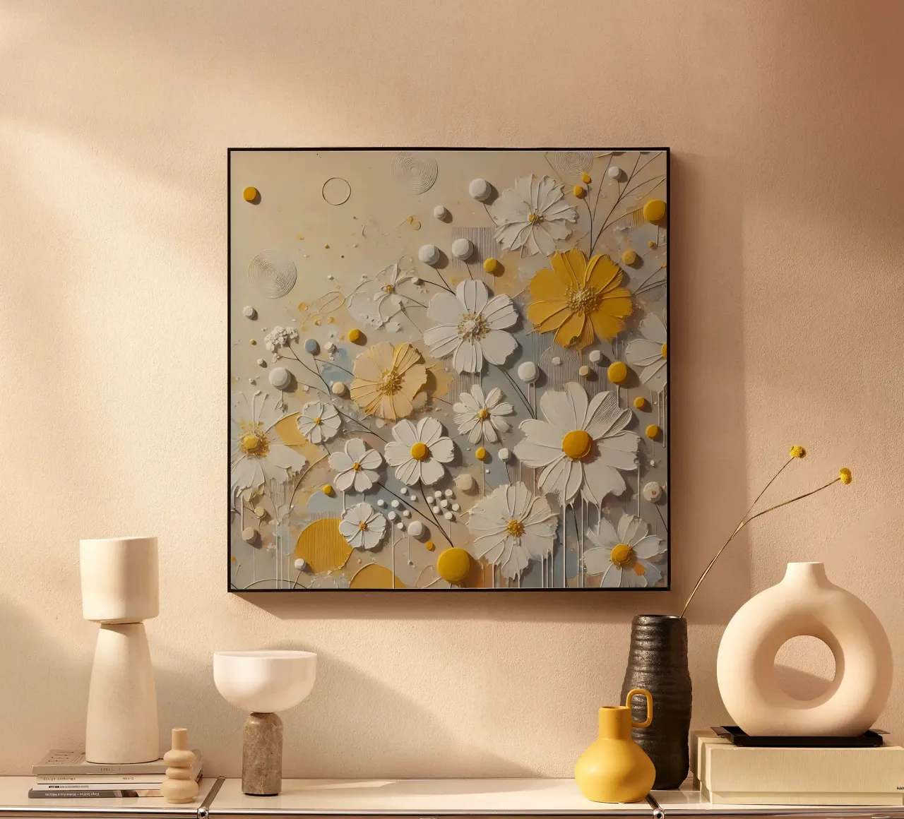 Fiori gialli alluminio dibond da abstrakt