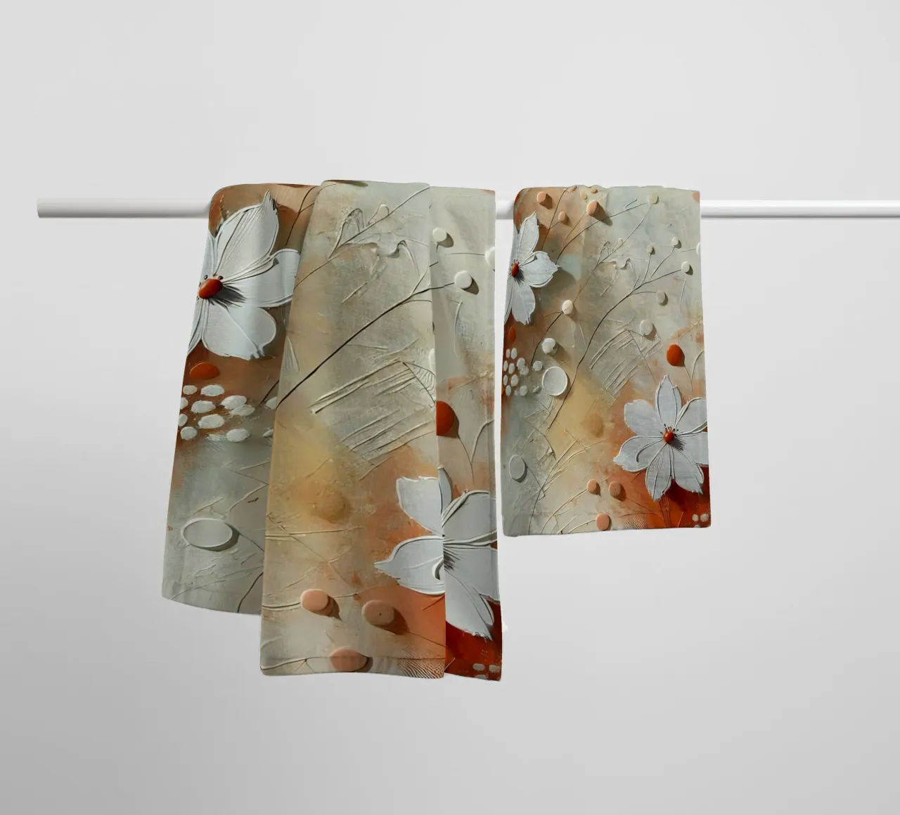 Fiori arancioni asciugamano da bagno da abstrakt