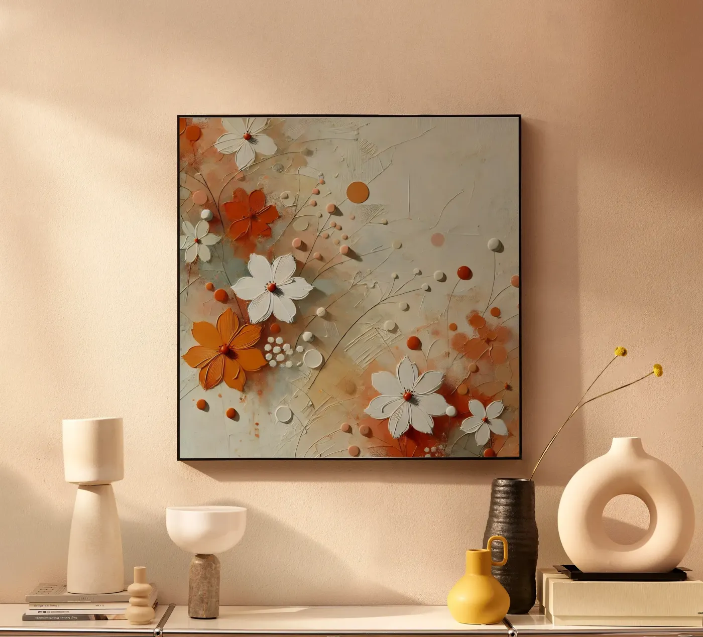 Fleurs orange plexiglas de abstrakt