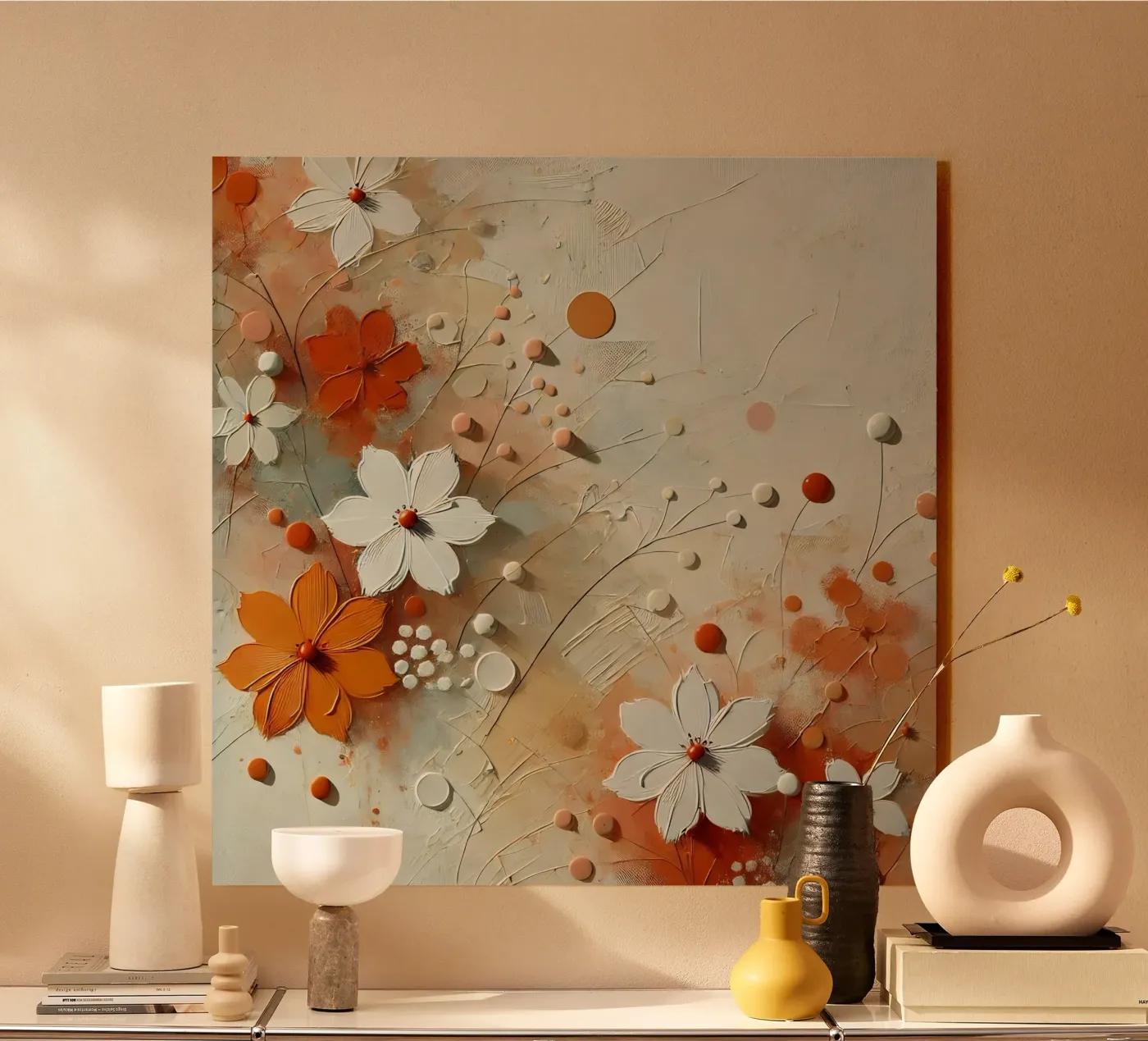 Fleurs orange plexiglas de abstrakt