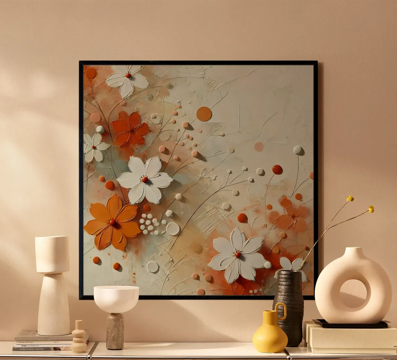 Flowers orange hahnemühle by abstrakt