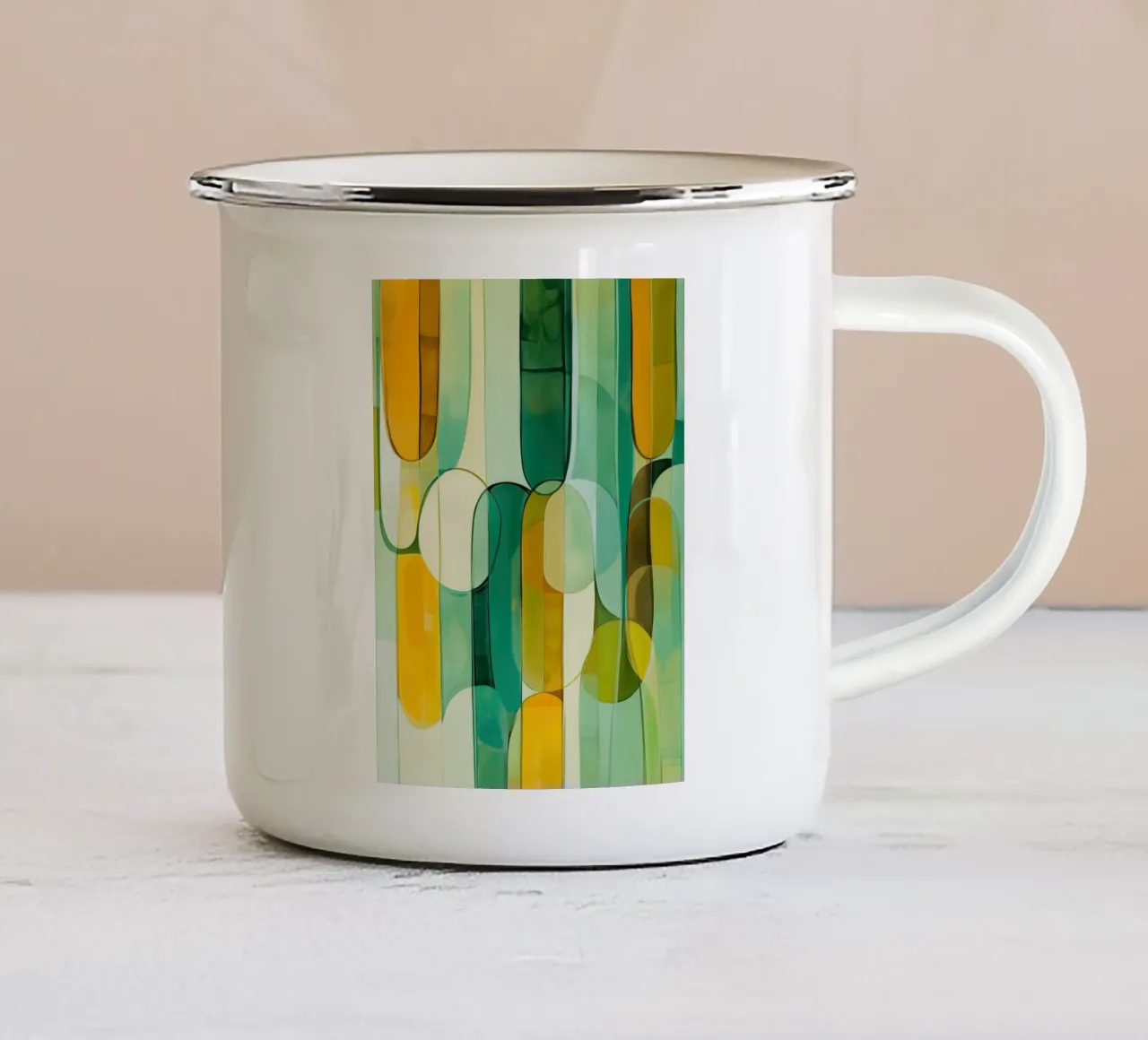 Abstract organisch enamel mug by Imagine