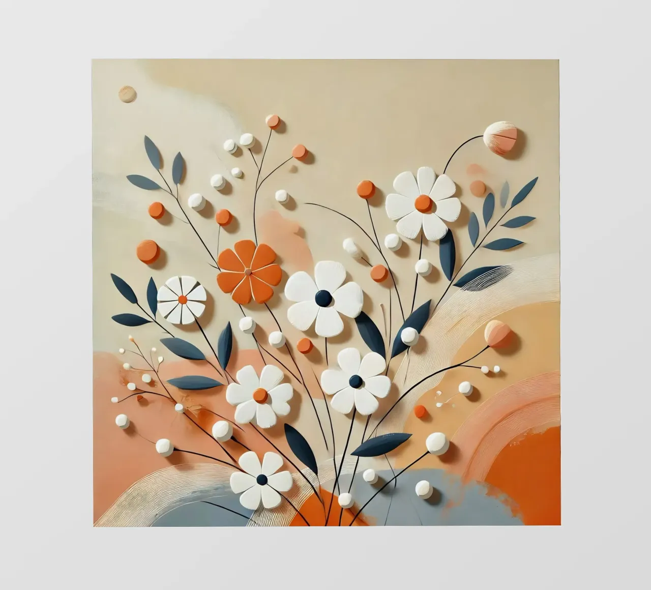 Blumen Orange Fototapete von abstrakt
