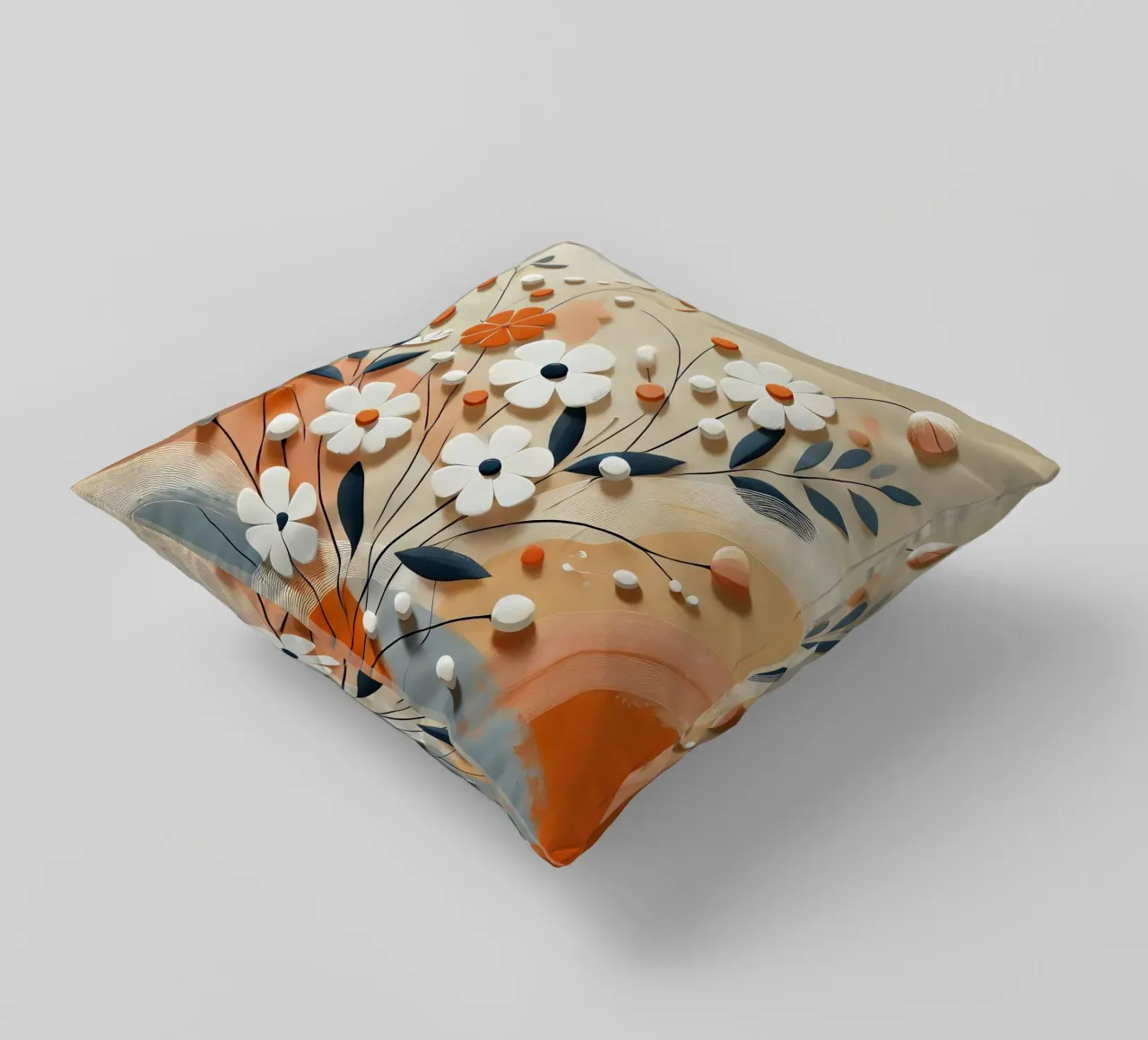 Fiori arancioni cuscino da abstrakt