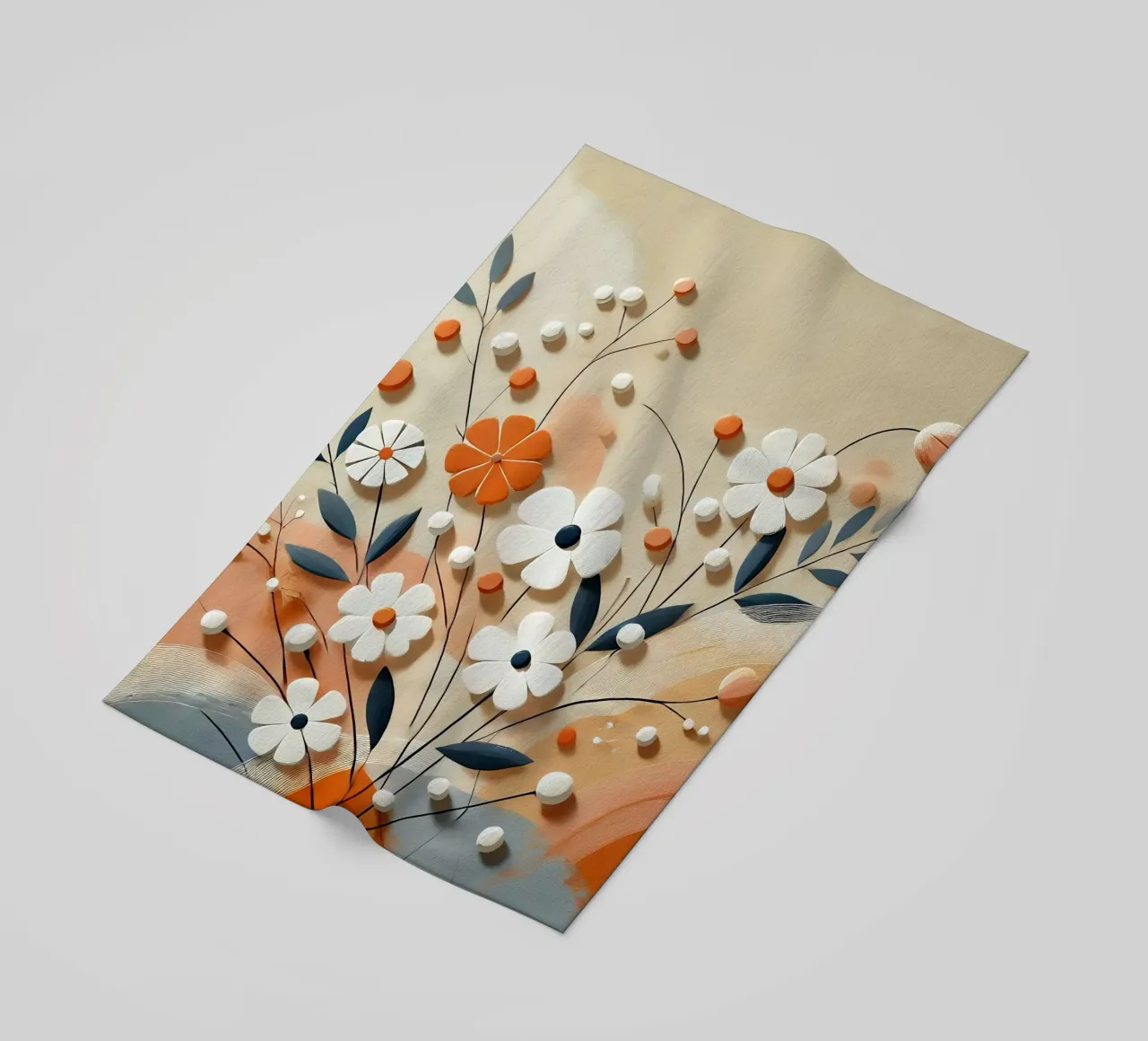 Fiori arancioni telo mare da abstrakt