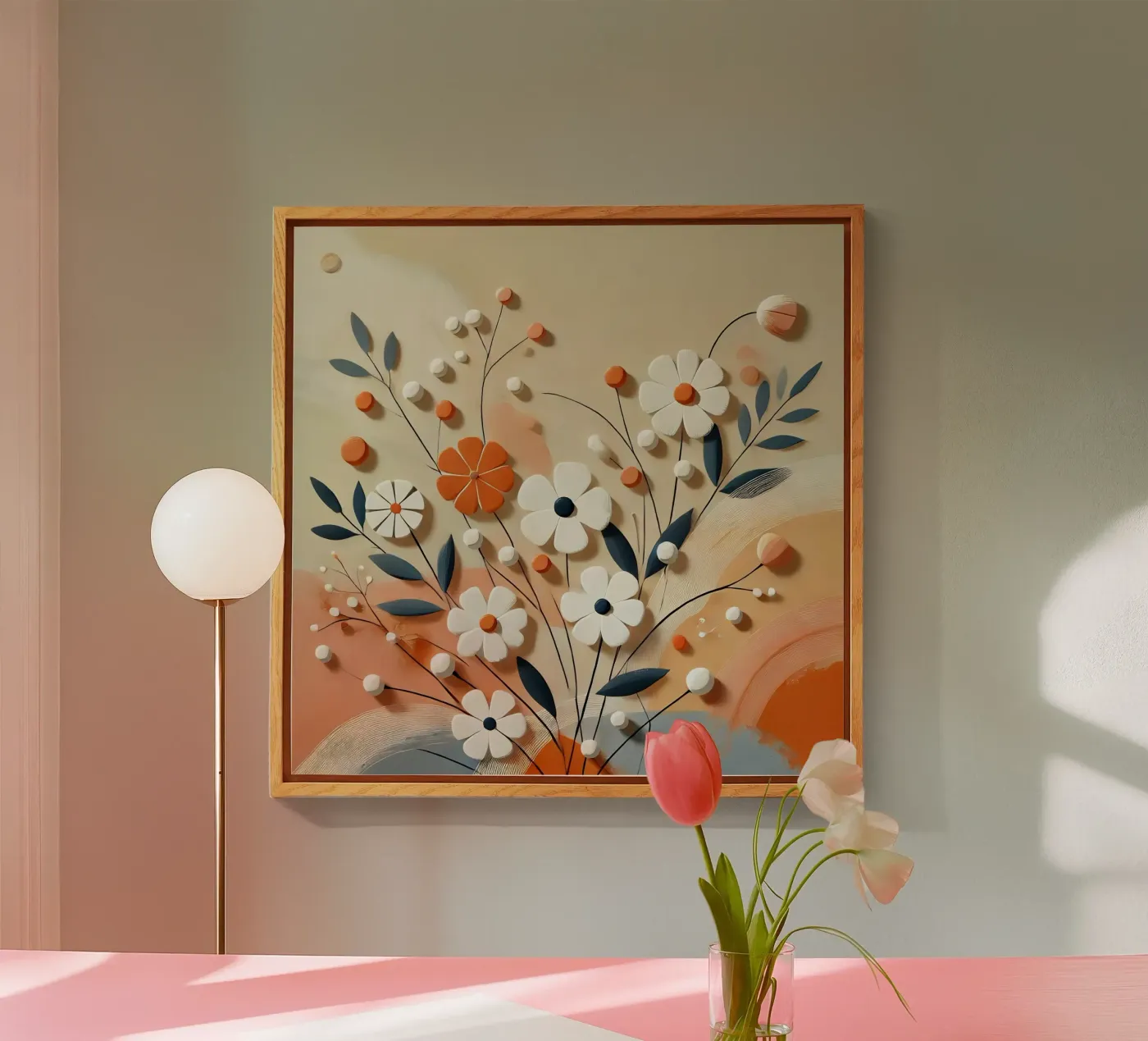 Fiori arancioni plexiglass da abstrakt