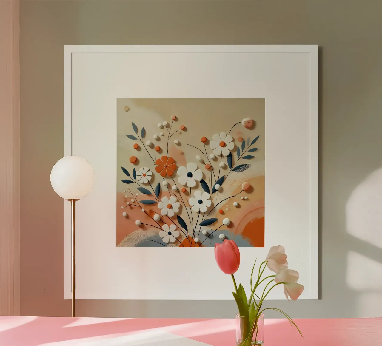 Fiori arancioni carta hahnemühle da abstrakt