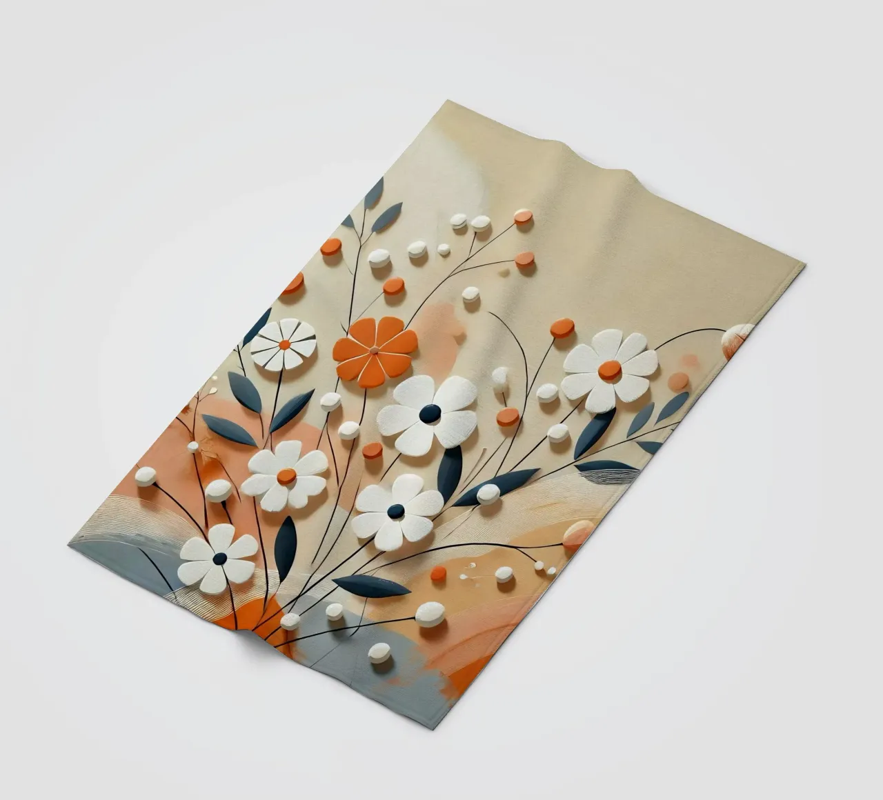 Fiori arancioni coperta in pile da abstrakt