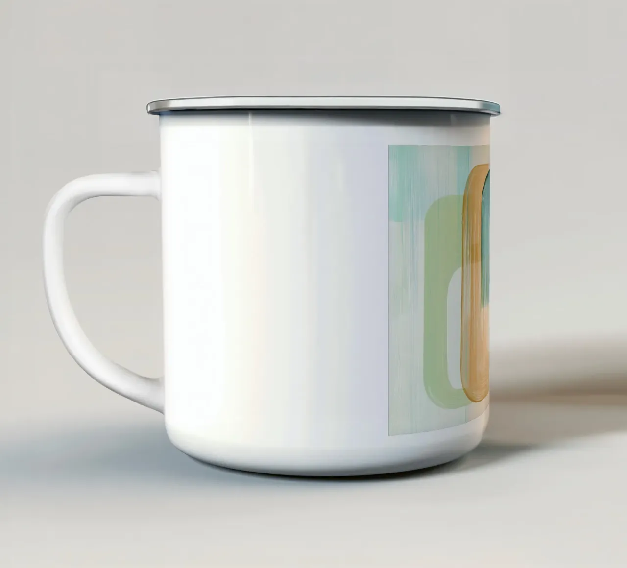 Abstrakte Formen Emaille Tasse von Imagine