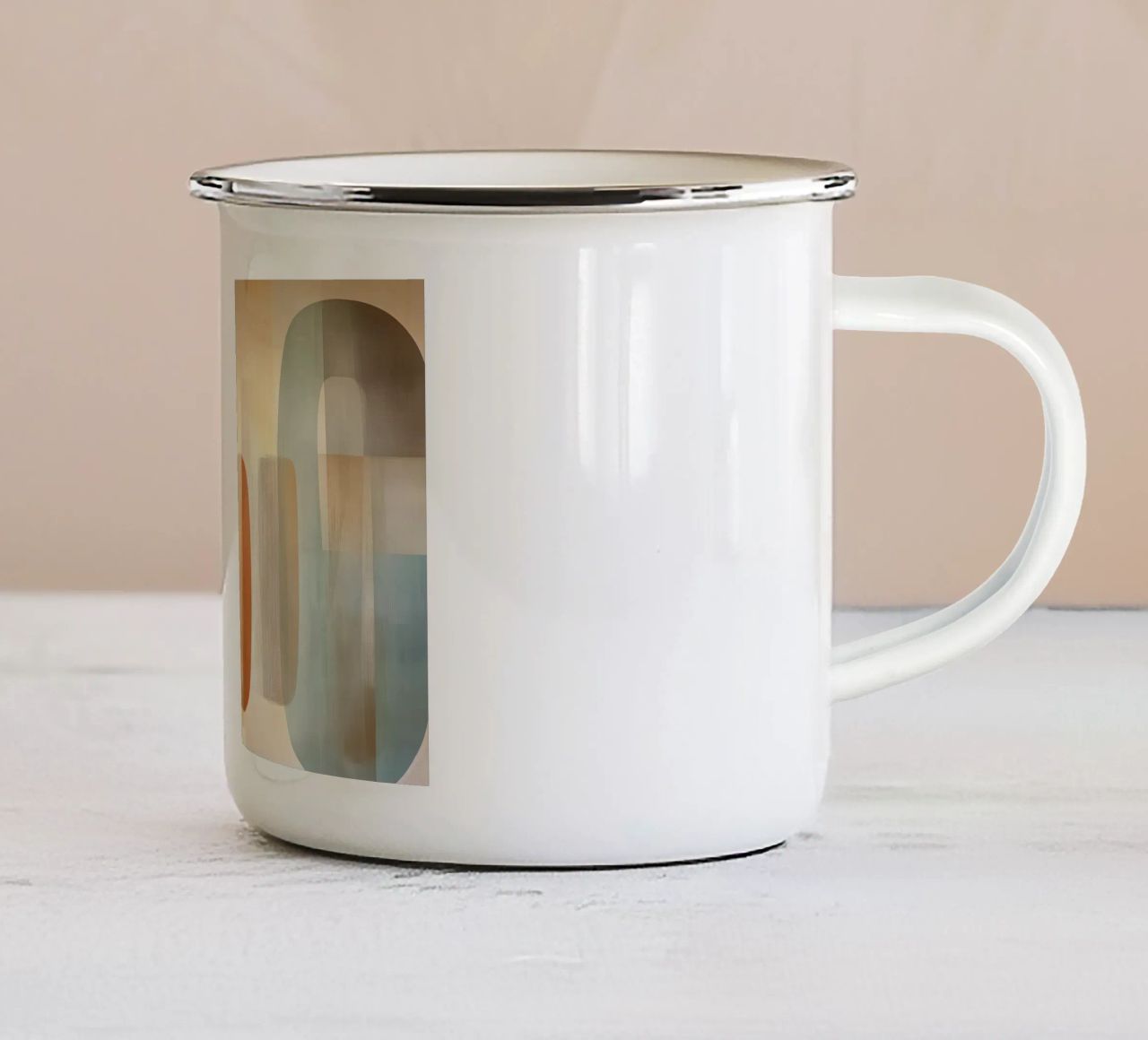Marrone astratto tazza in smalto da Imagine