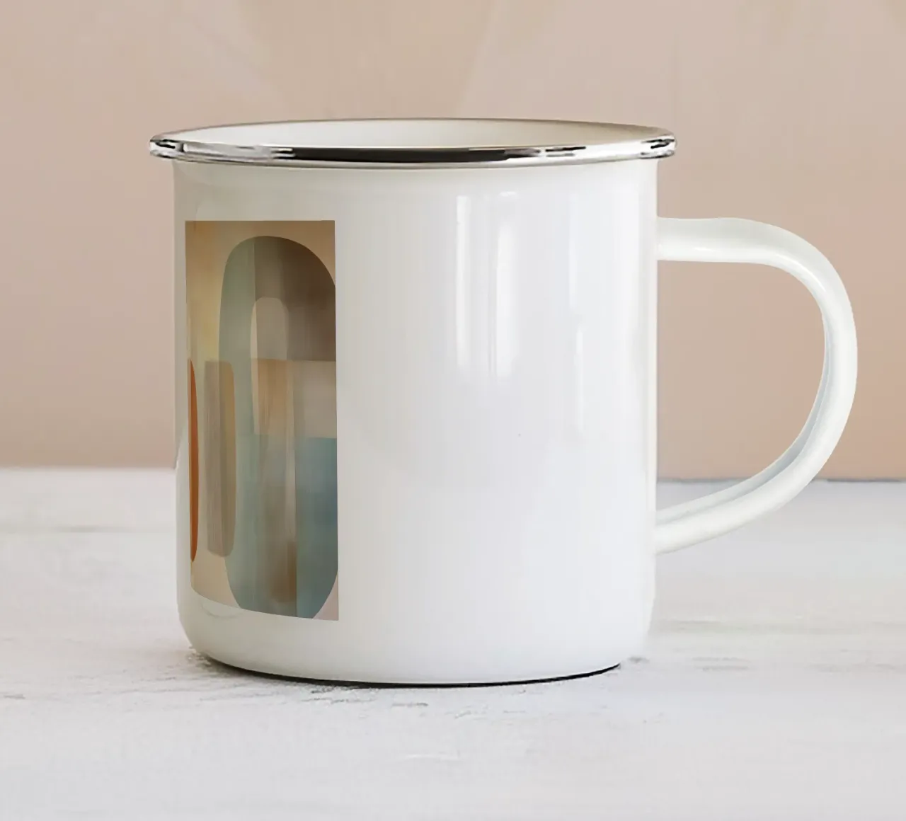 Marrone astratto tazza in smalto da Imagine