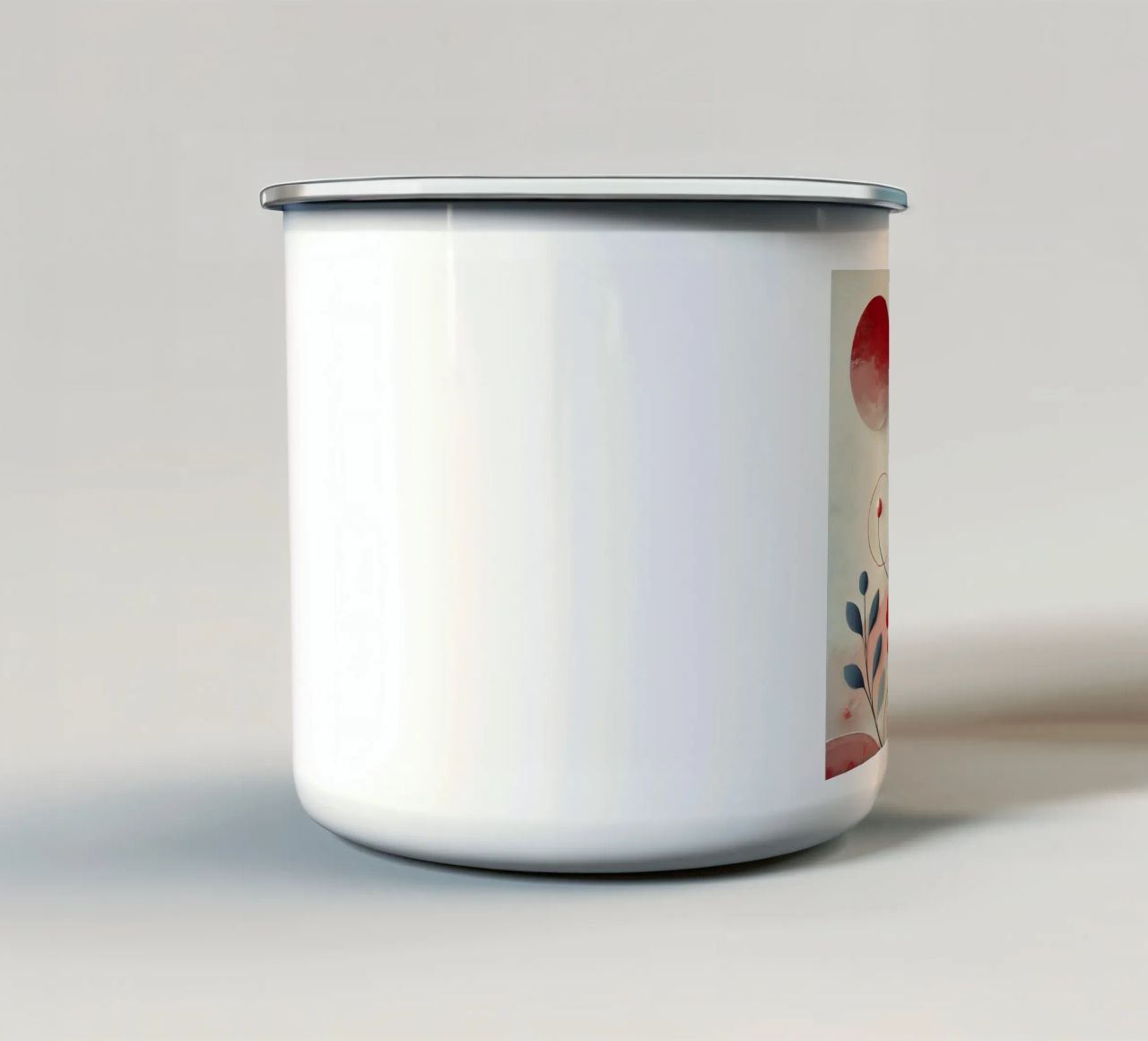 Fiori rossi tazza in smalto da abstrakt