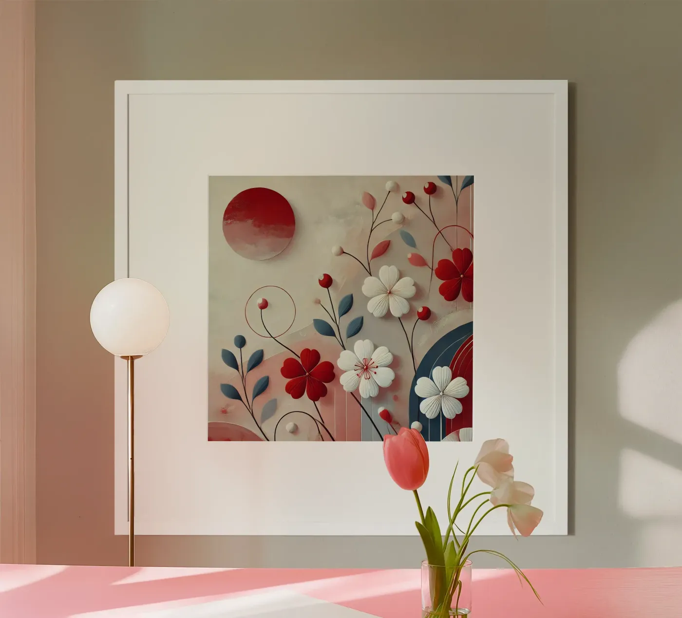 Fiori rossi poster da abstrakt