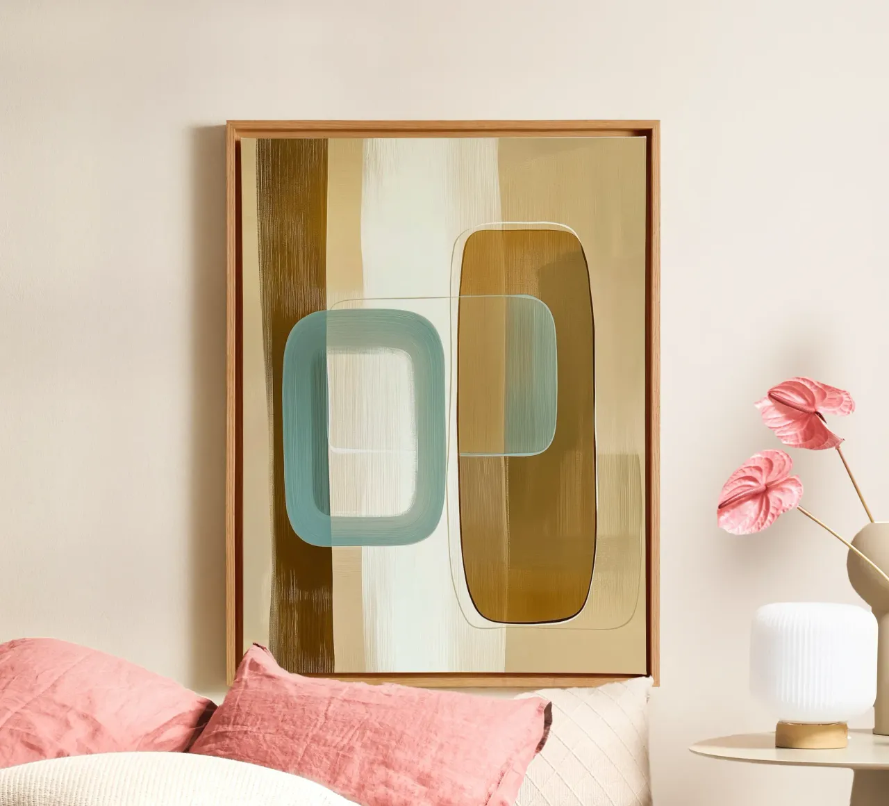 Abstract retro canvas met Baklijst van Imagine