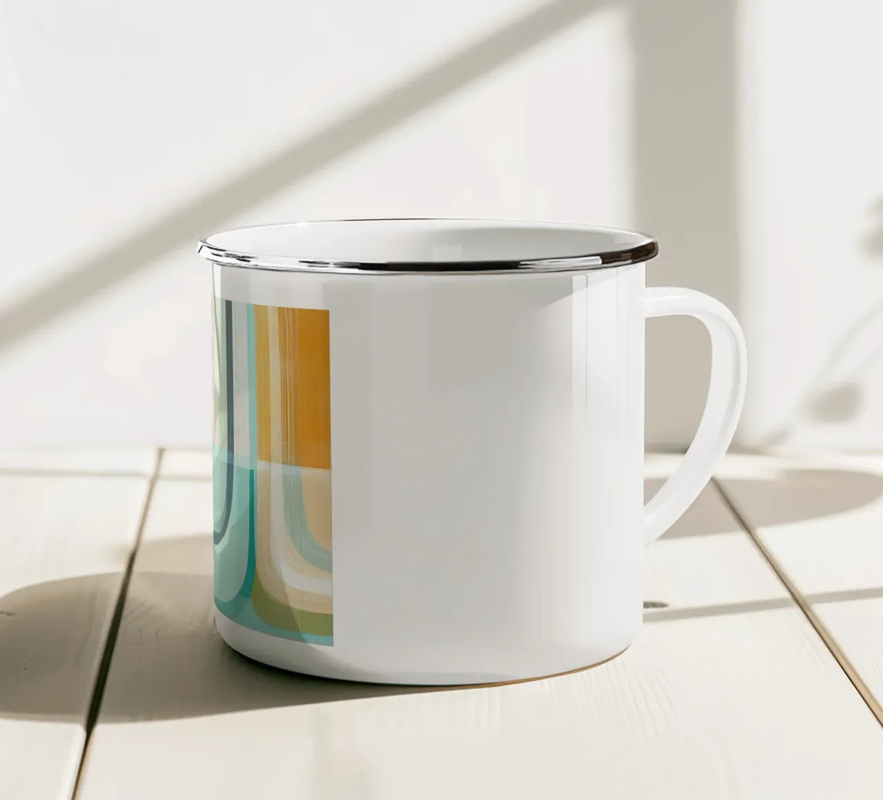 Abstrakte Retro Emaille Tasse von Imagine