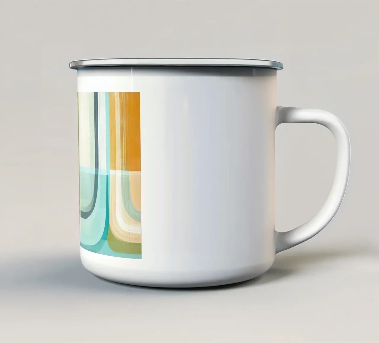 Abstrakte Retro Emaille Tasse von Imagine