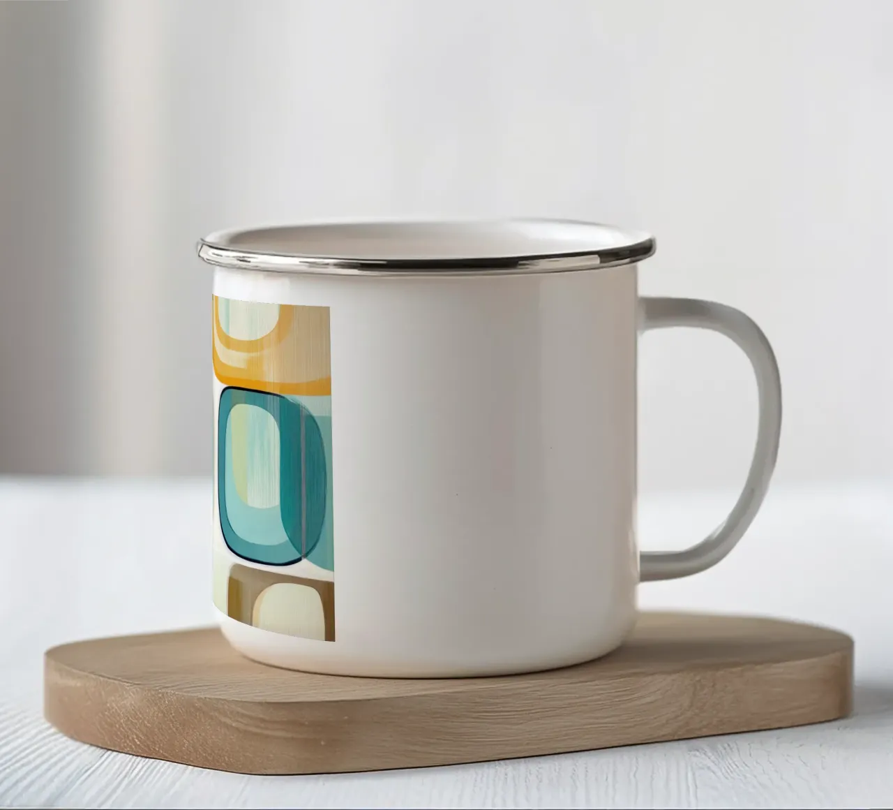 Abstract retro emaille mok van Imagine