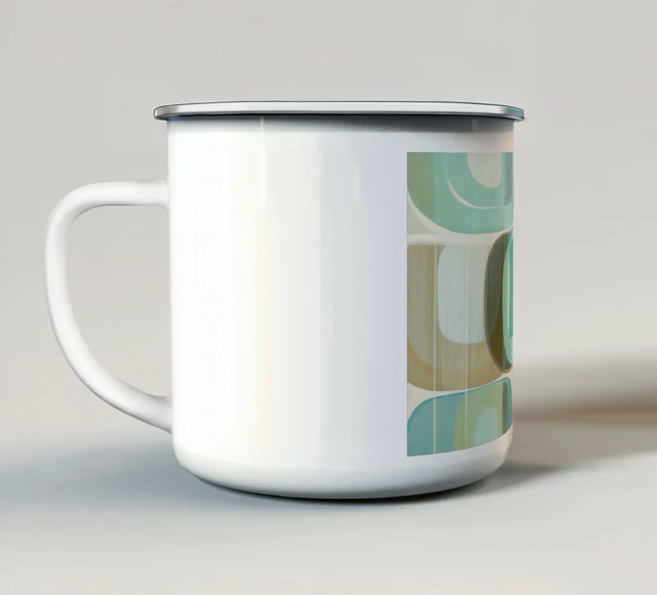 Resumen retro taza de esmalte de Imagine