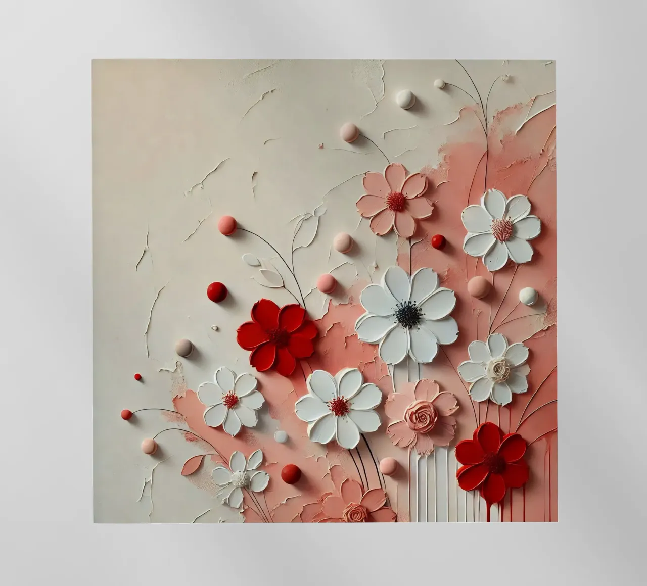 Fleurs rouges film rétro-éclairé de abstrakt