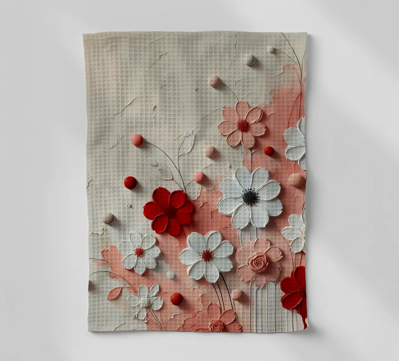 Blumen Rot Geschirrtuch von abstrakt