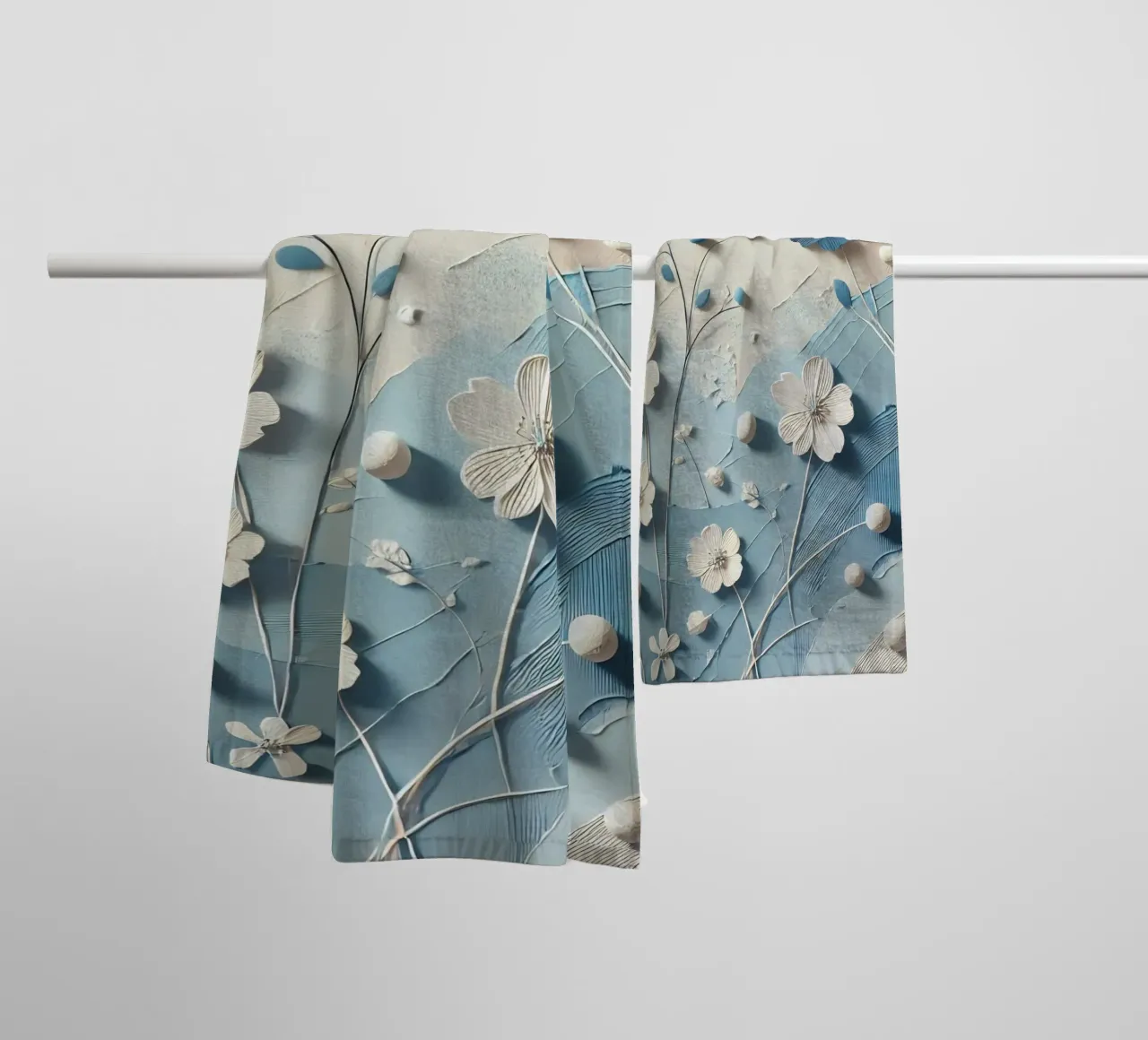 Fiori blu asciugamano da bagno da abstrakt