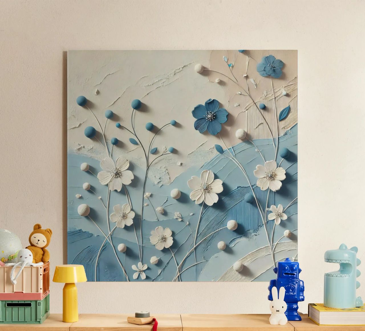 Flores azules metacrilato de abstrakt