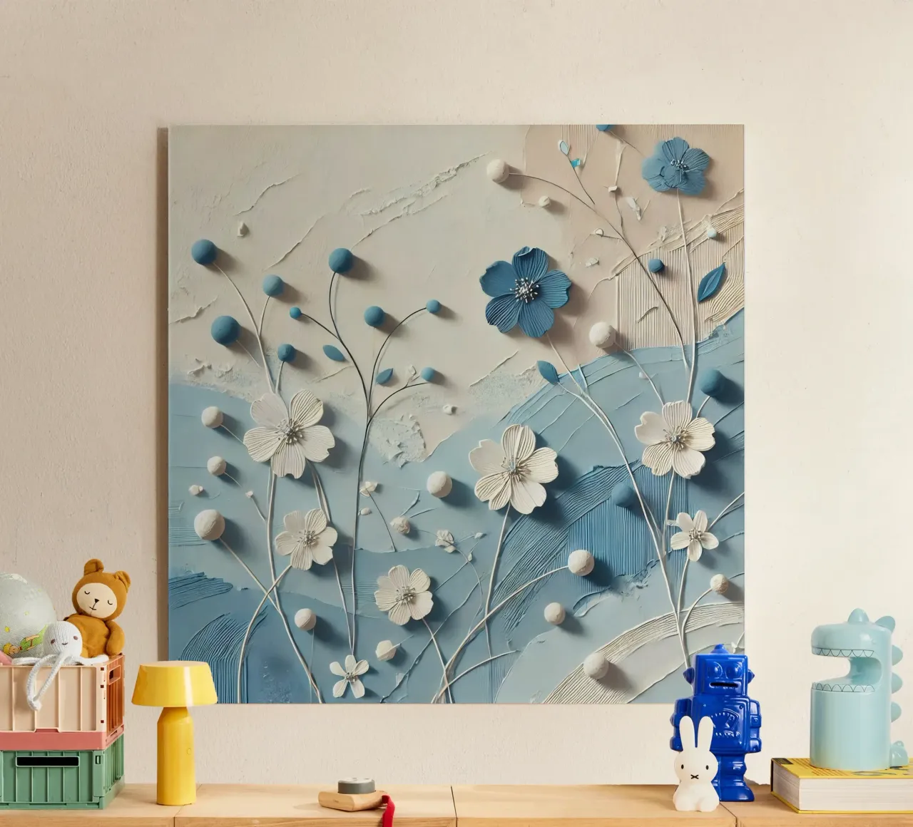 Fiori blu plexiglass da abstrakt