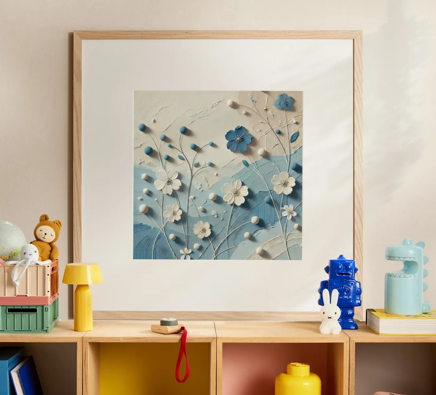 Fiori blu poster da abstrakt