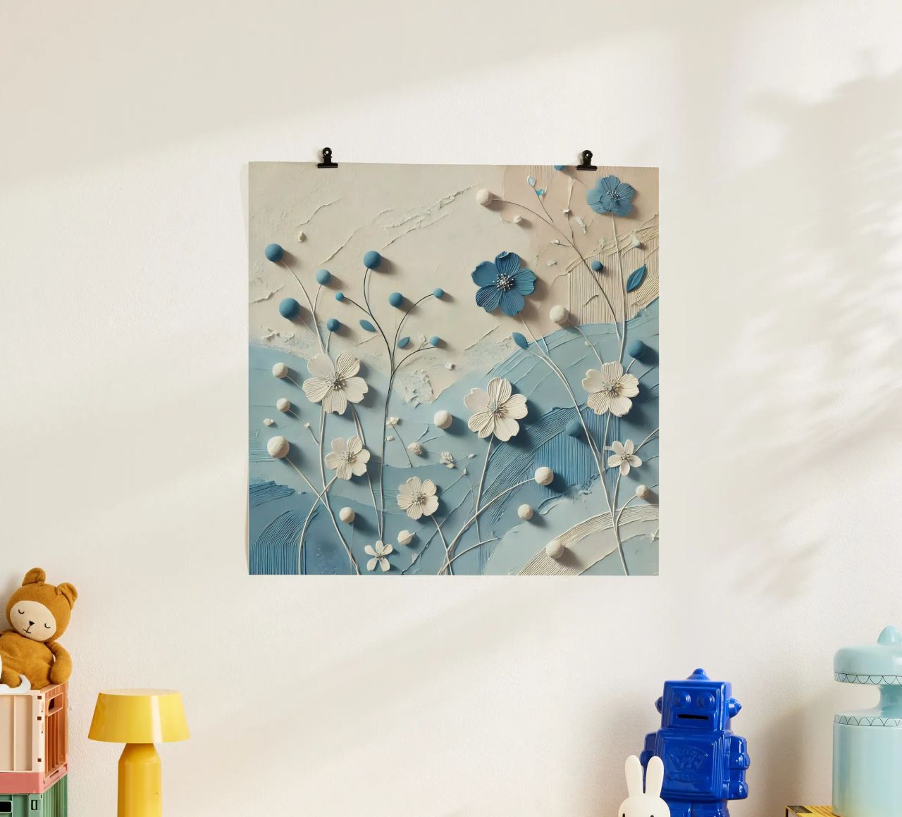 Flores azules poster de abstrakt