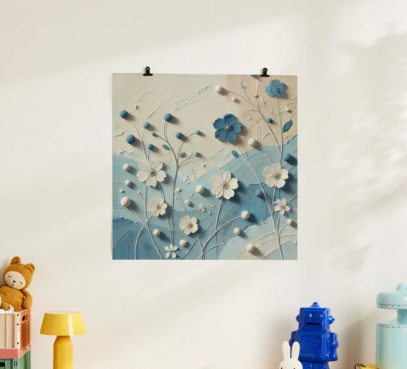 Fiori blu poster da abstrakt