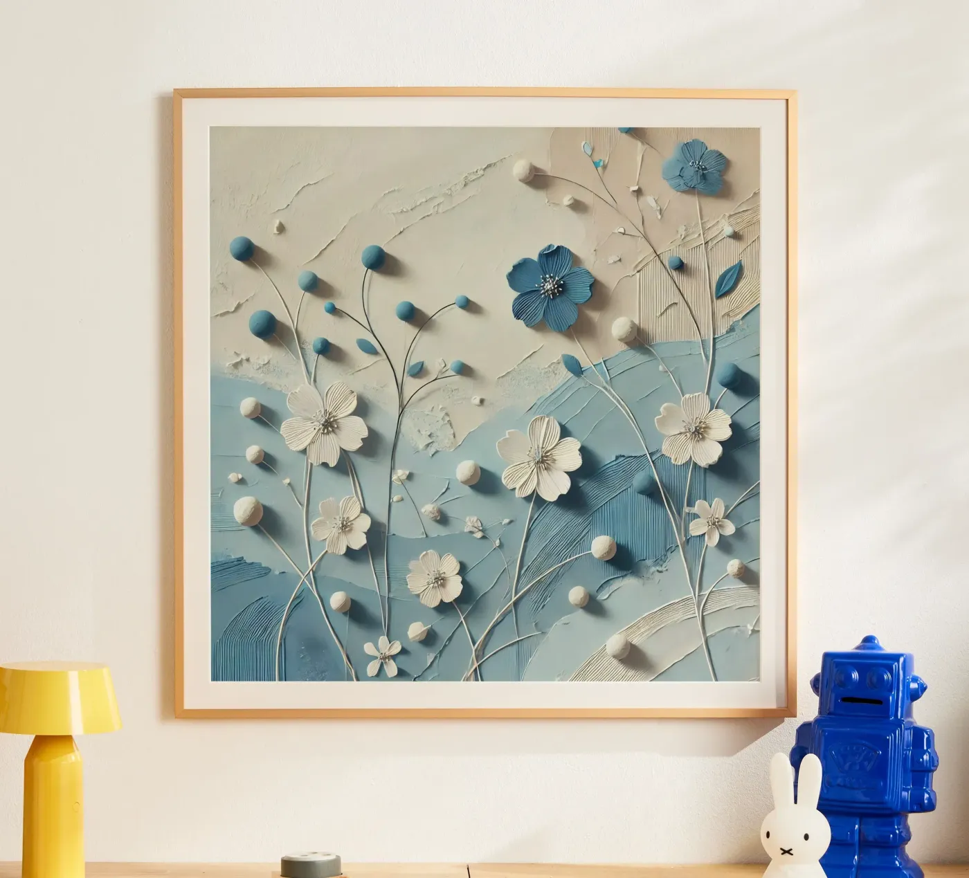 Fiori blu poster da abstrakt