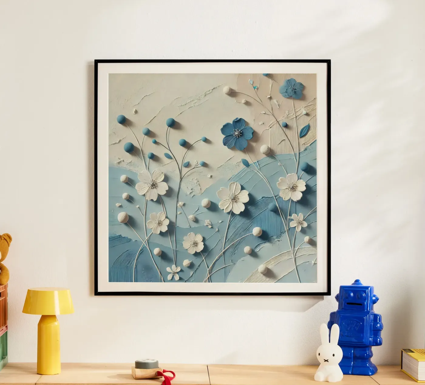 Fiori blu poster da abstrakt