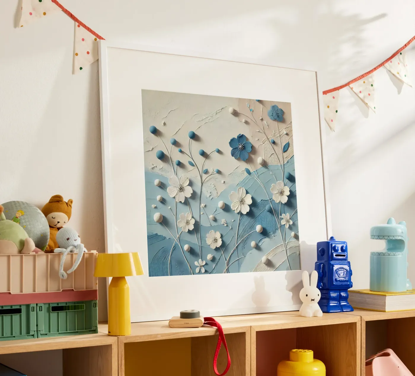 Fiori blu poster da abstrakt