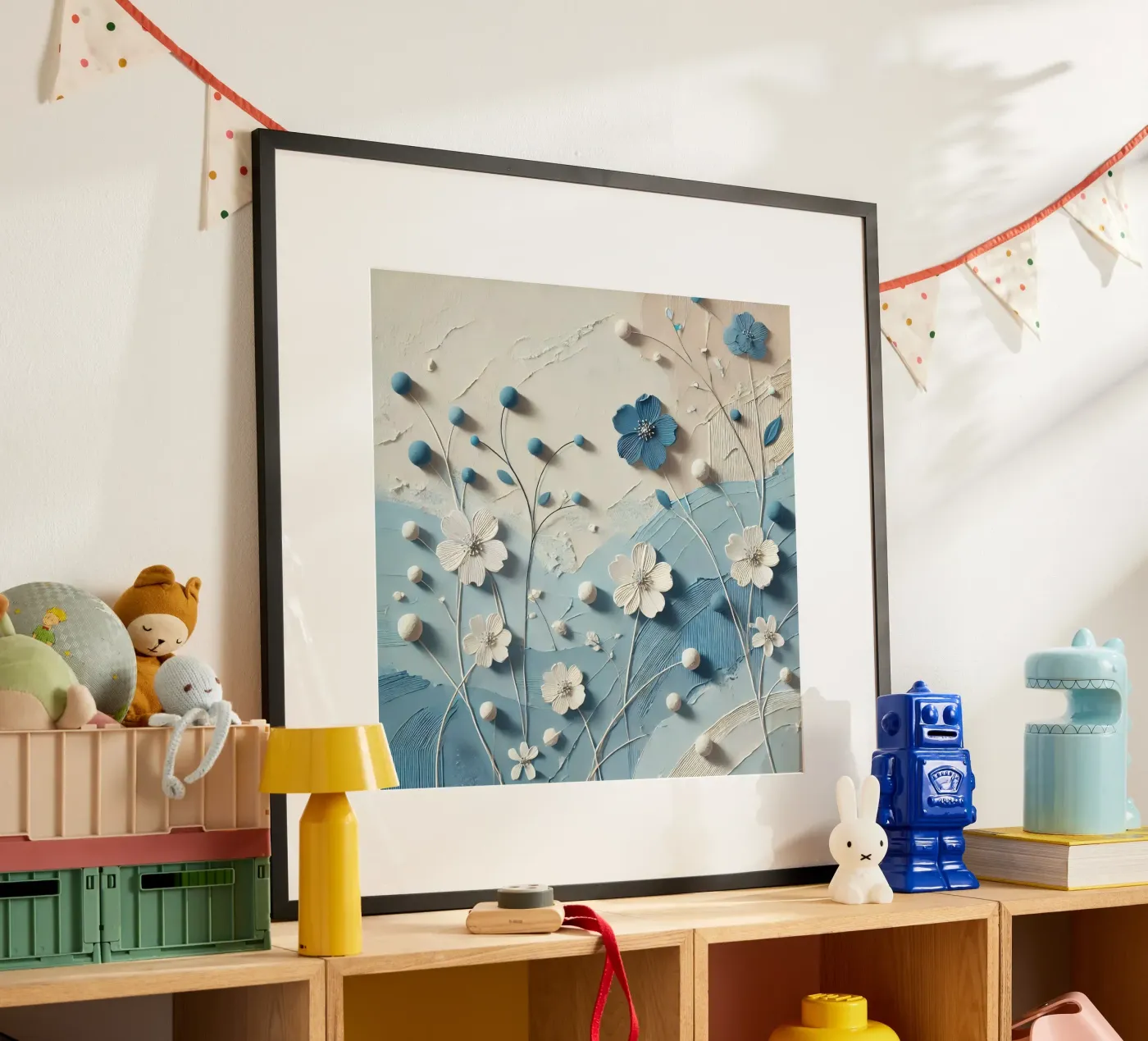 Fiori blu poster da abstrakt