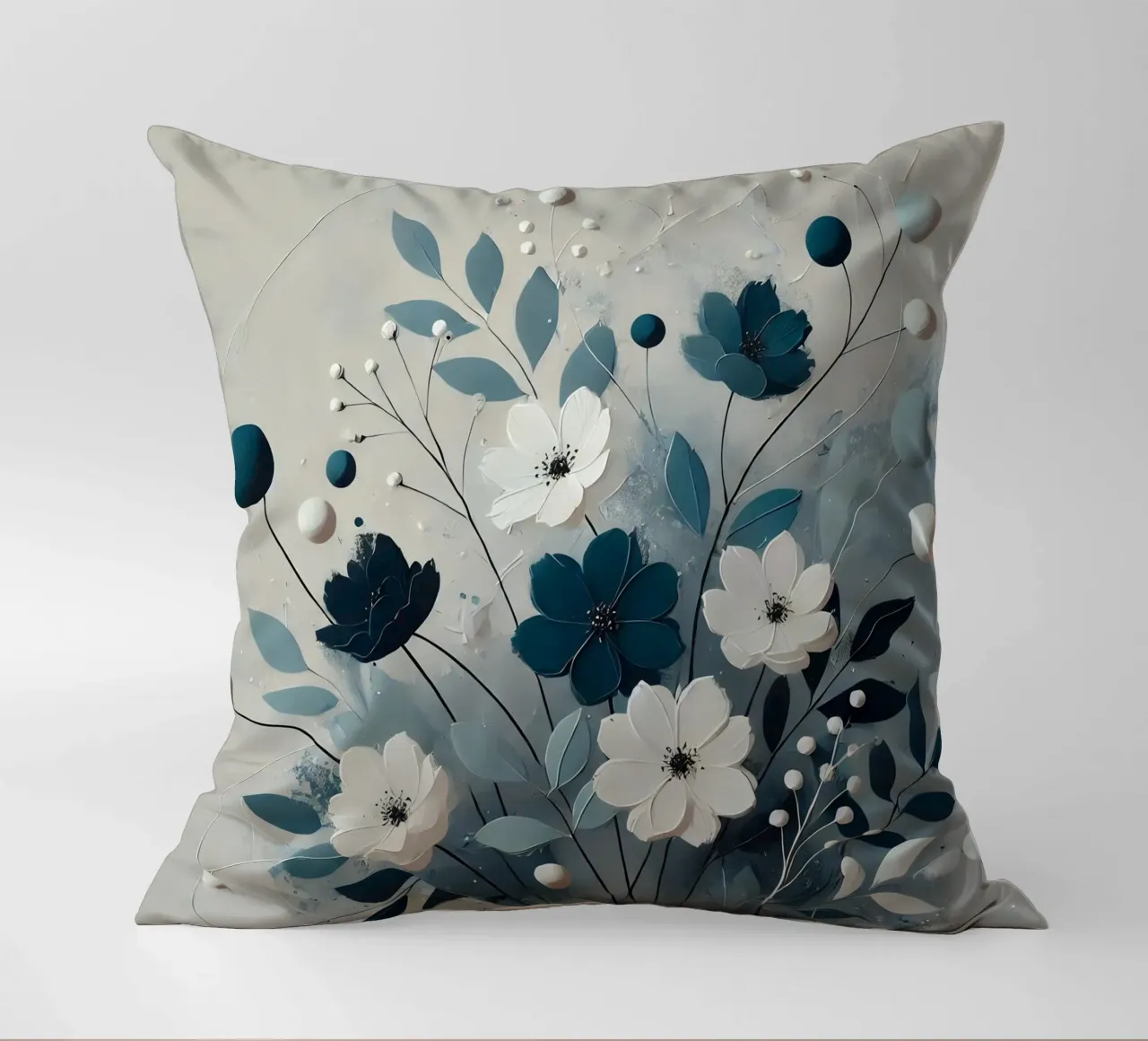 Fiori blu cuscino da abstrakt