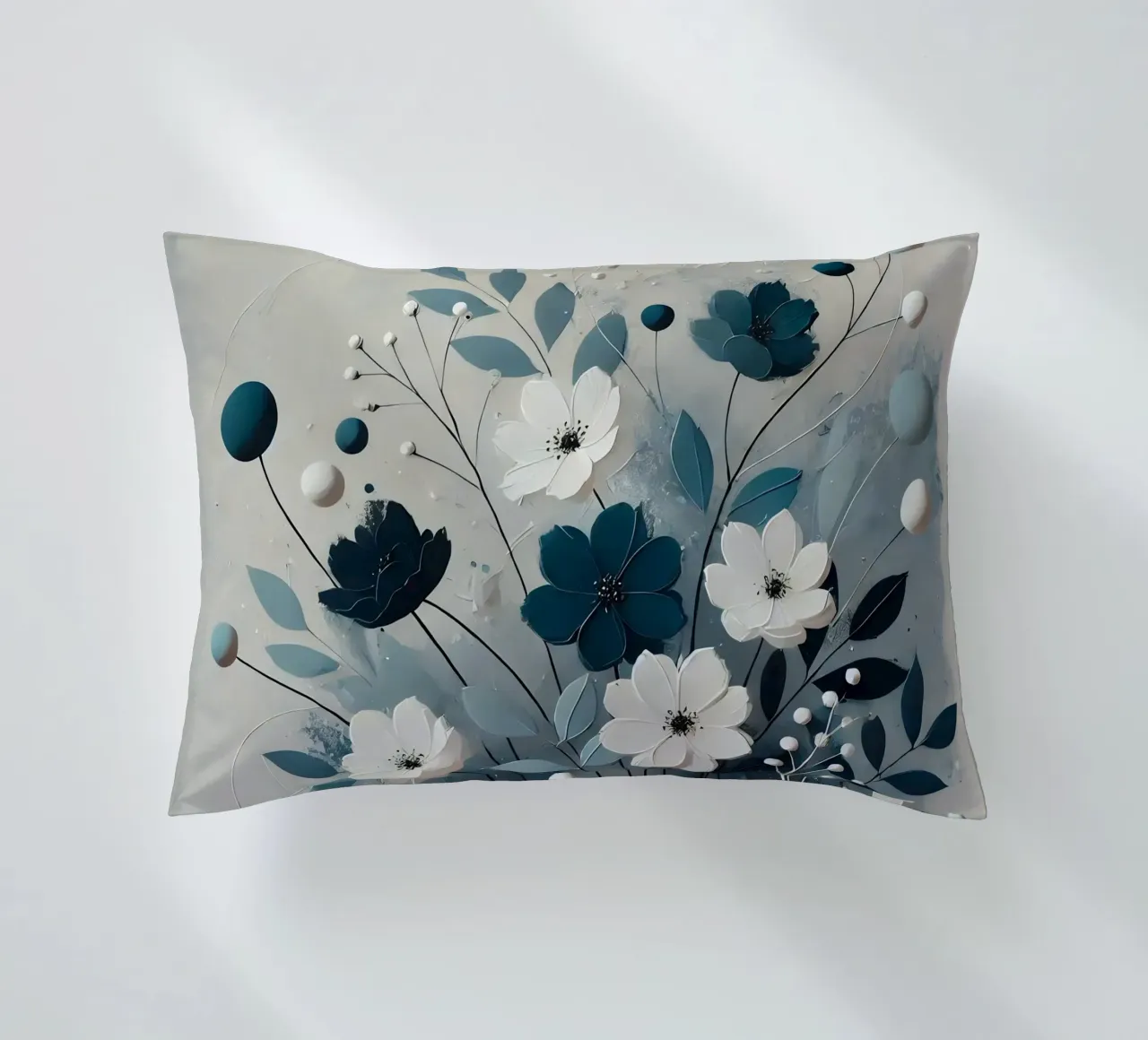 Fiori blu cuscino da abstrakt