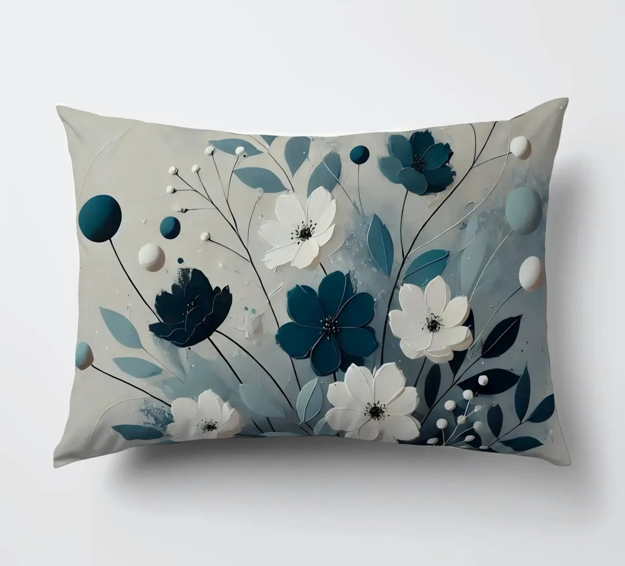 Fiori blu cuscino da abstrakt