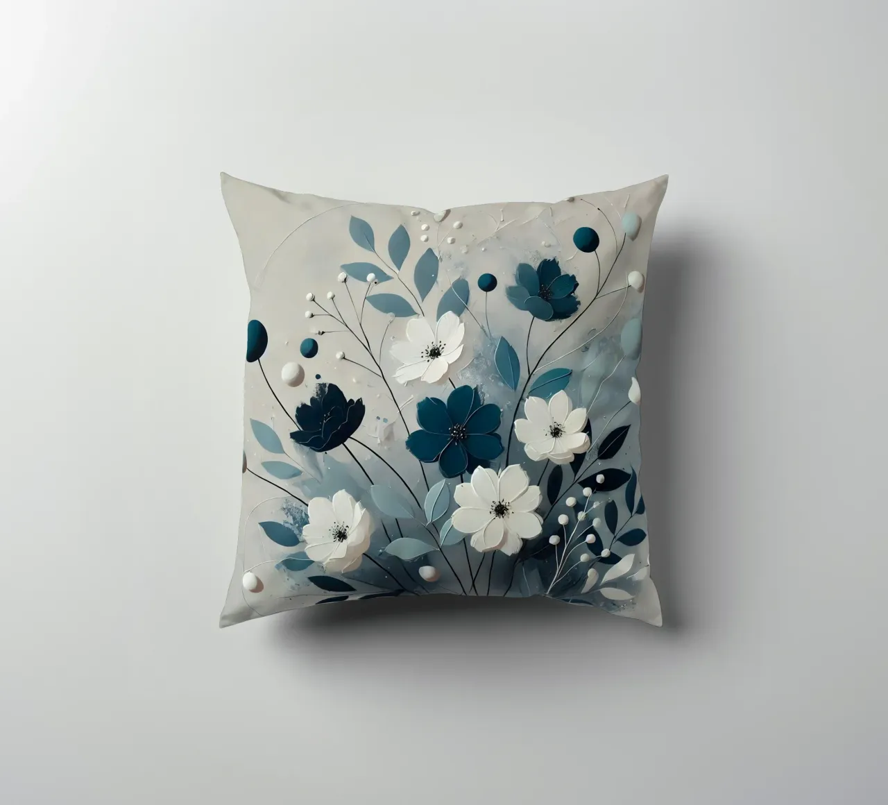 Fiori blu cuscino da abstrakt