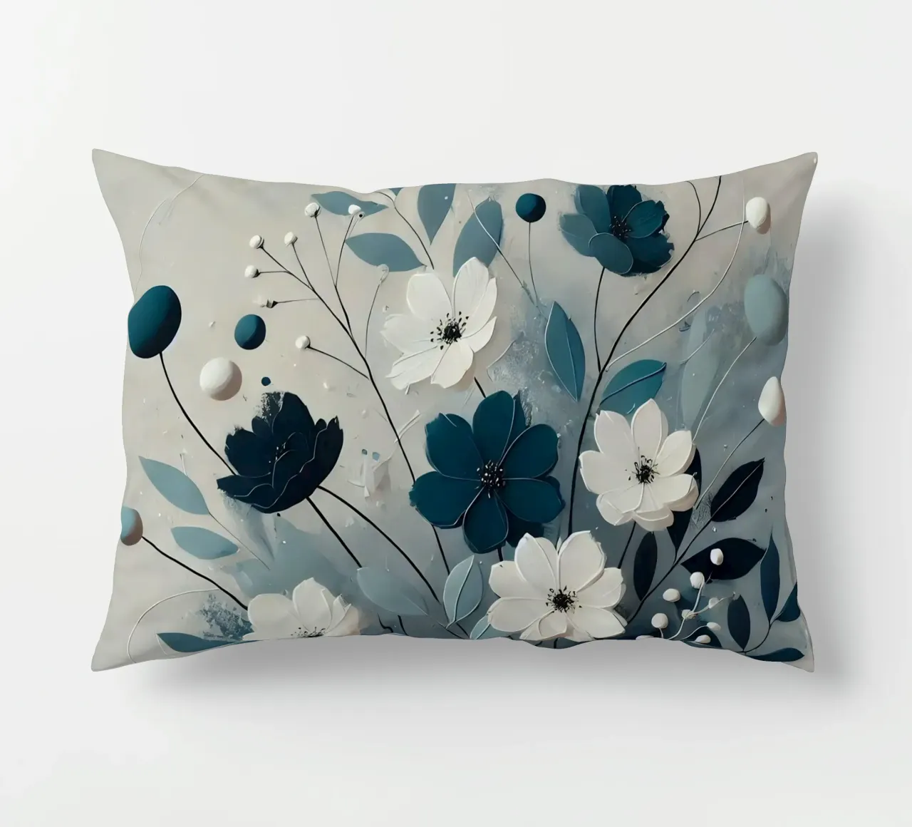 Fiori blu cuscino da abstrakt