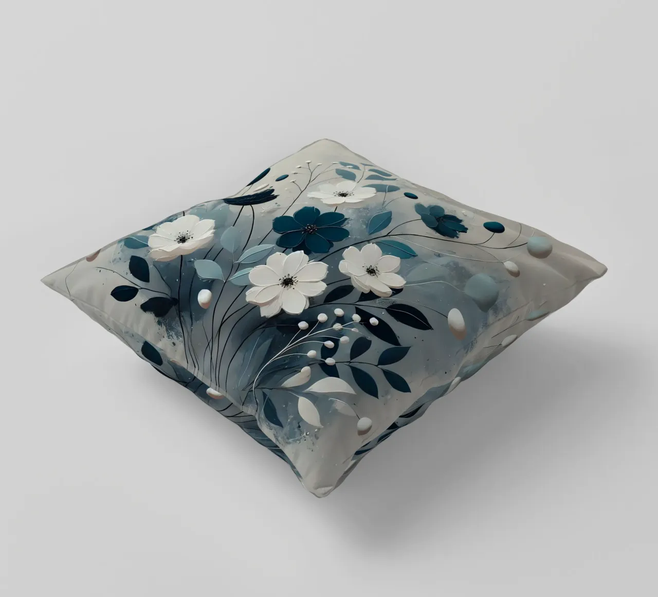 Fiori blu cuscino da abstrakt