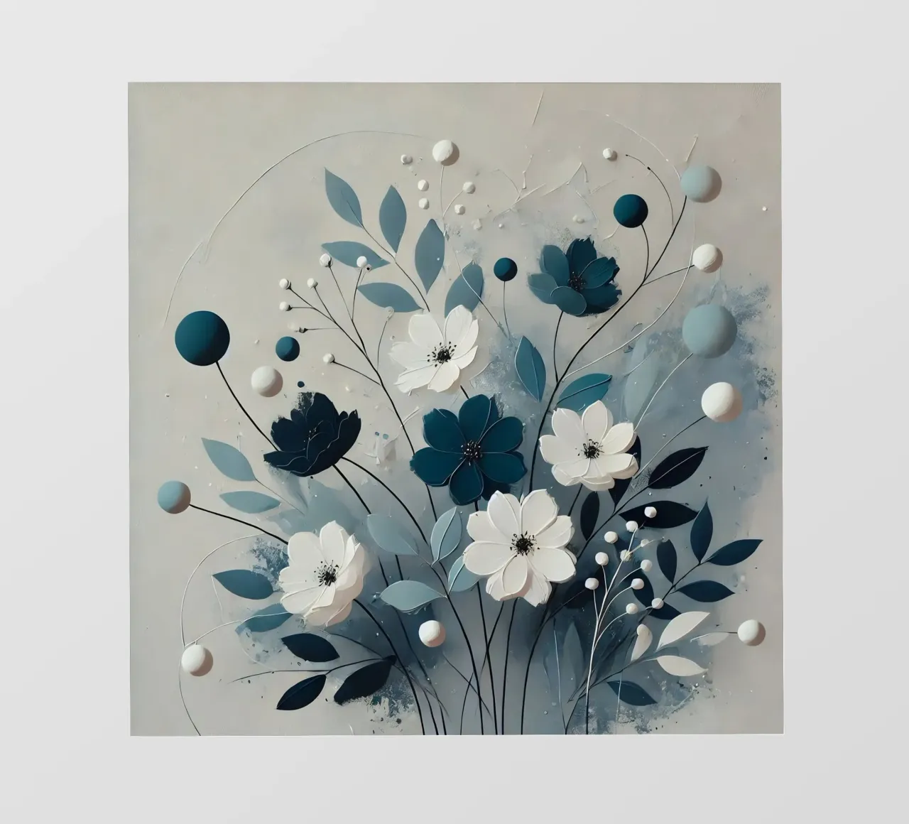 Fiori blu telo in pvc da abstrakt